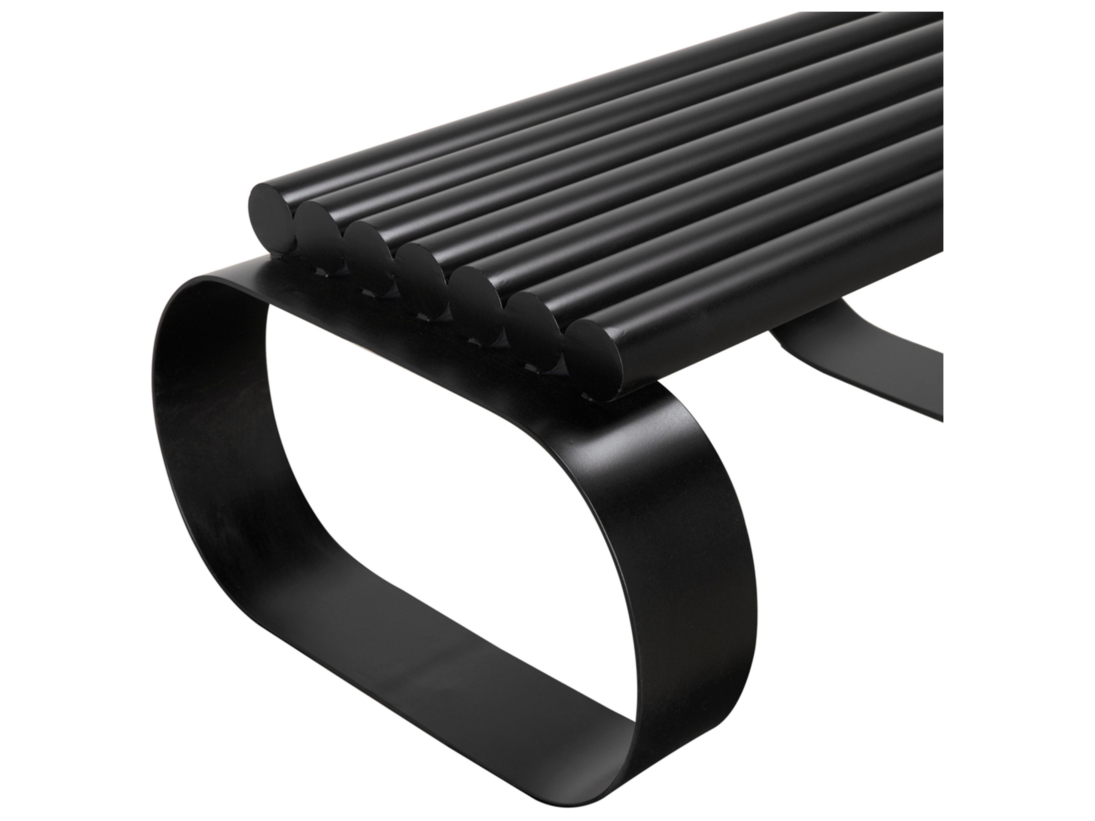 Noir Satish Matte Black Accent Bench