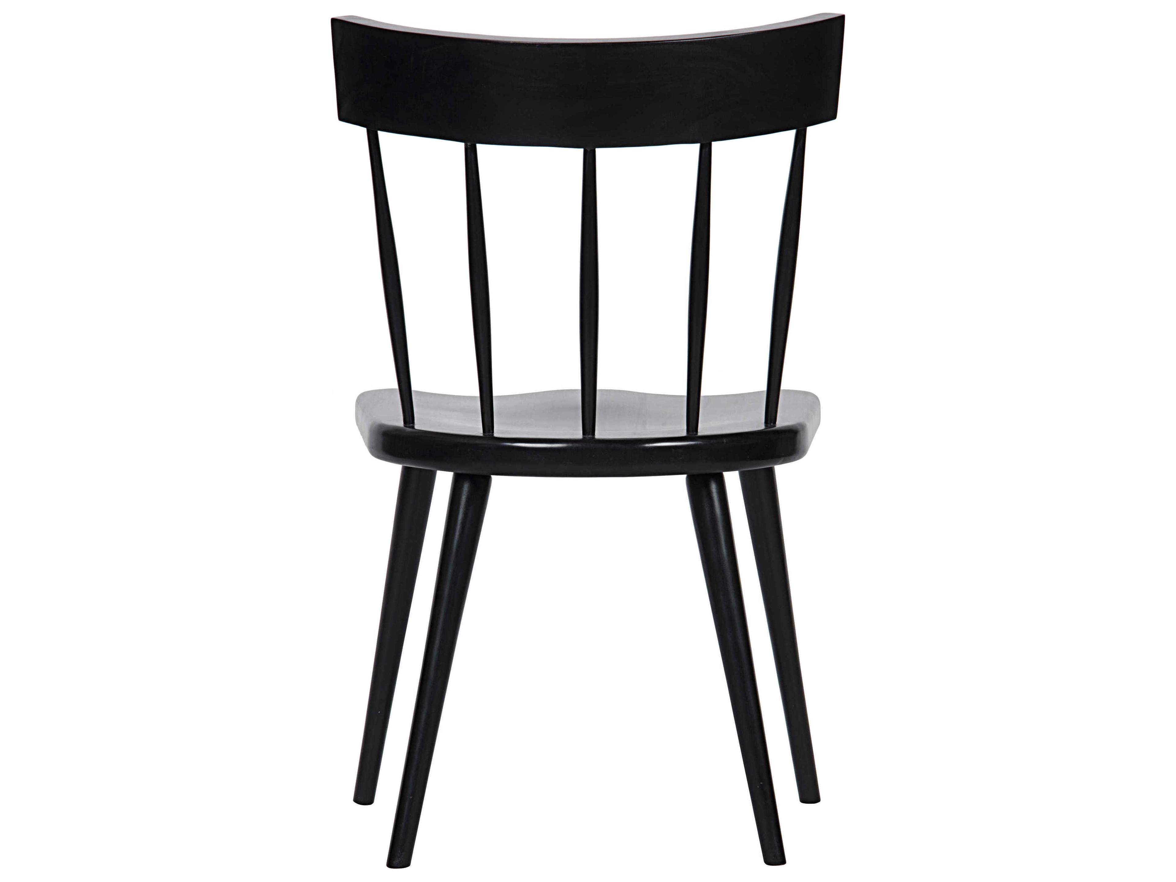 Noir Mahogany Wood Black Side Dining Chair