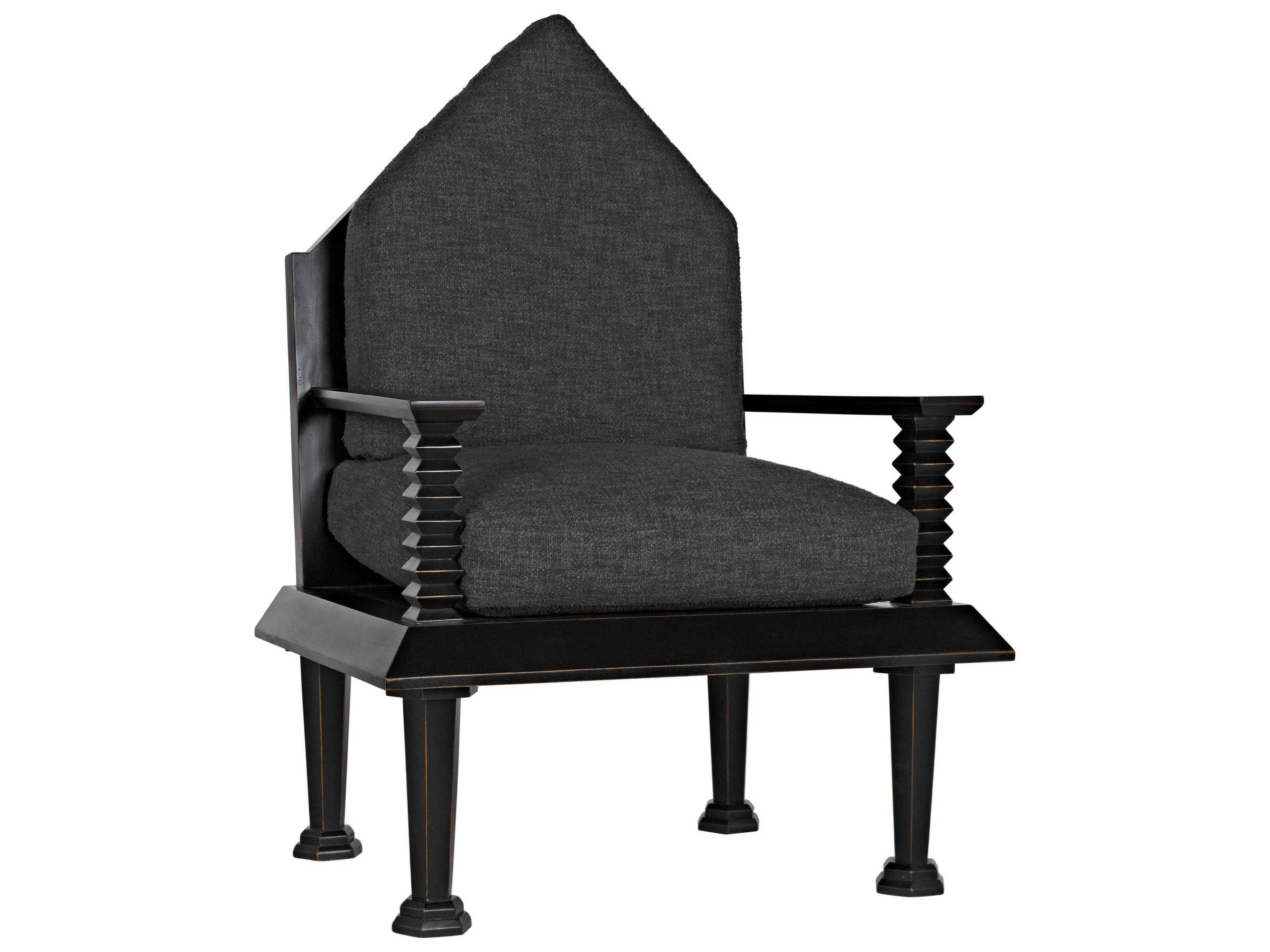 Noir Black Fabric Accent Chair