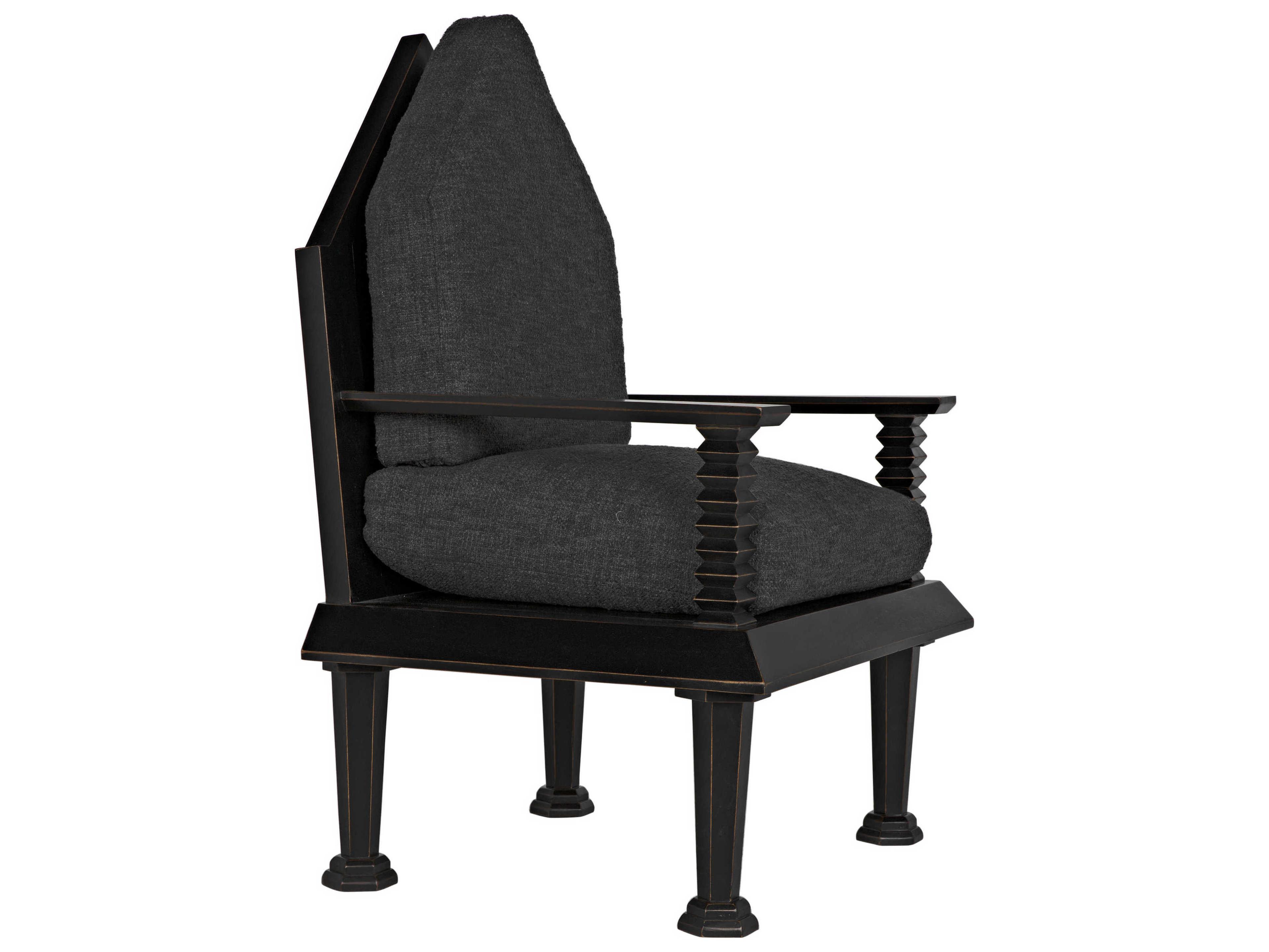 Noir Black Fabric Accent Chair