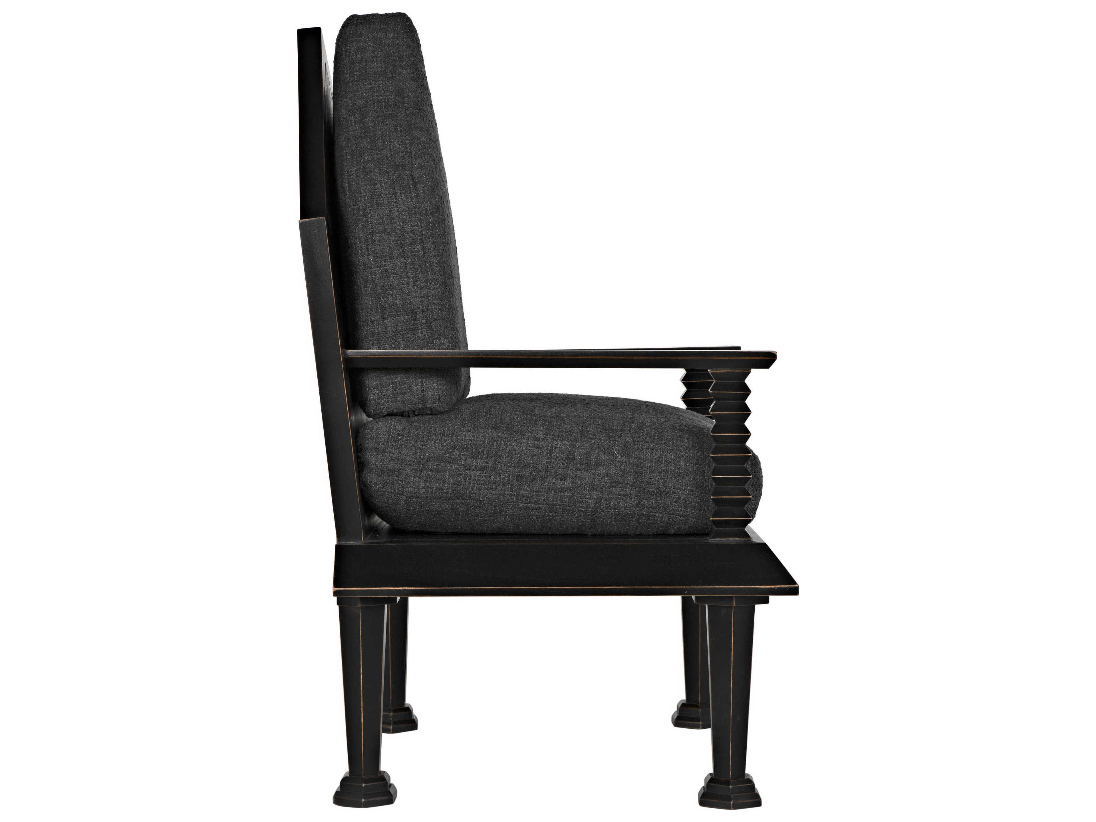 Noir Black Fabric Accent Chair