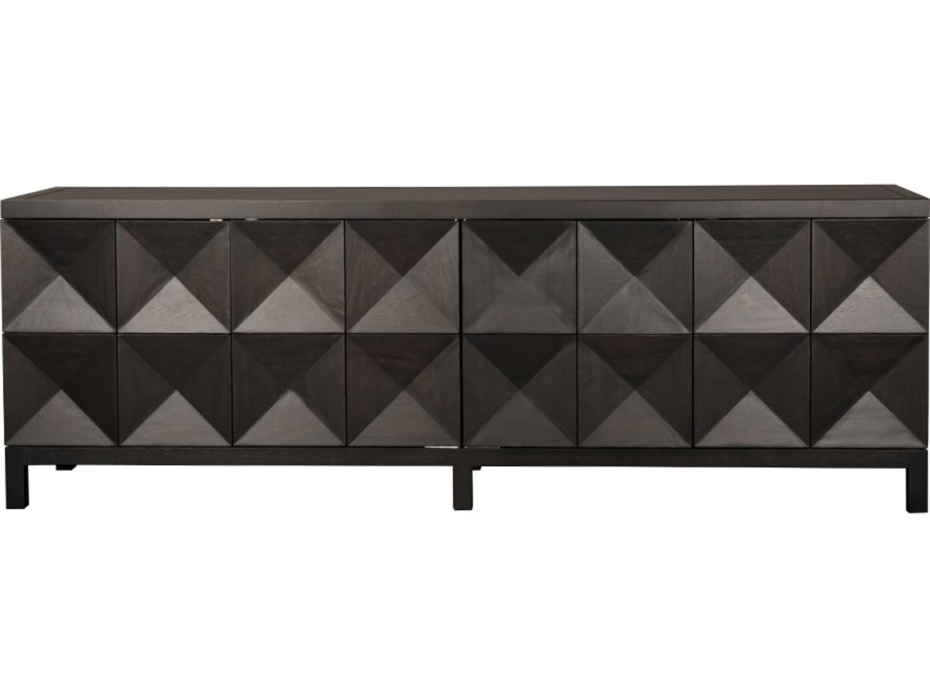Noir Quadrant 96" Walnut Wood Ebony Sideboard