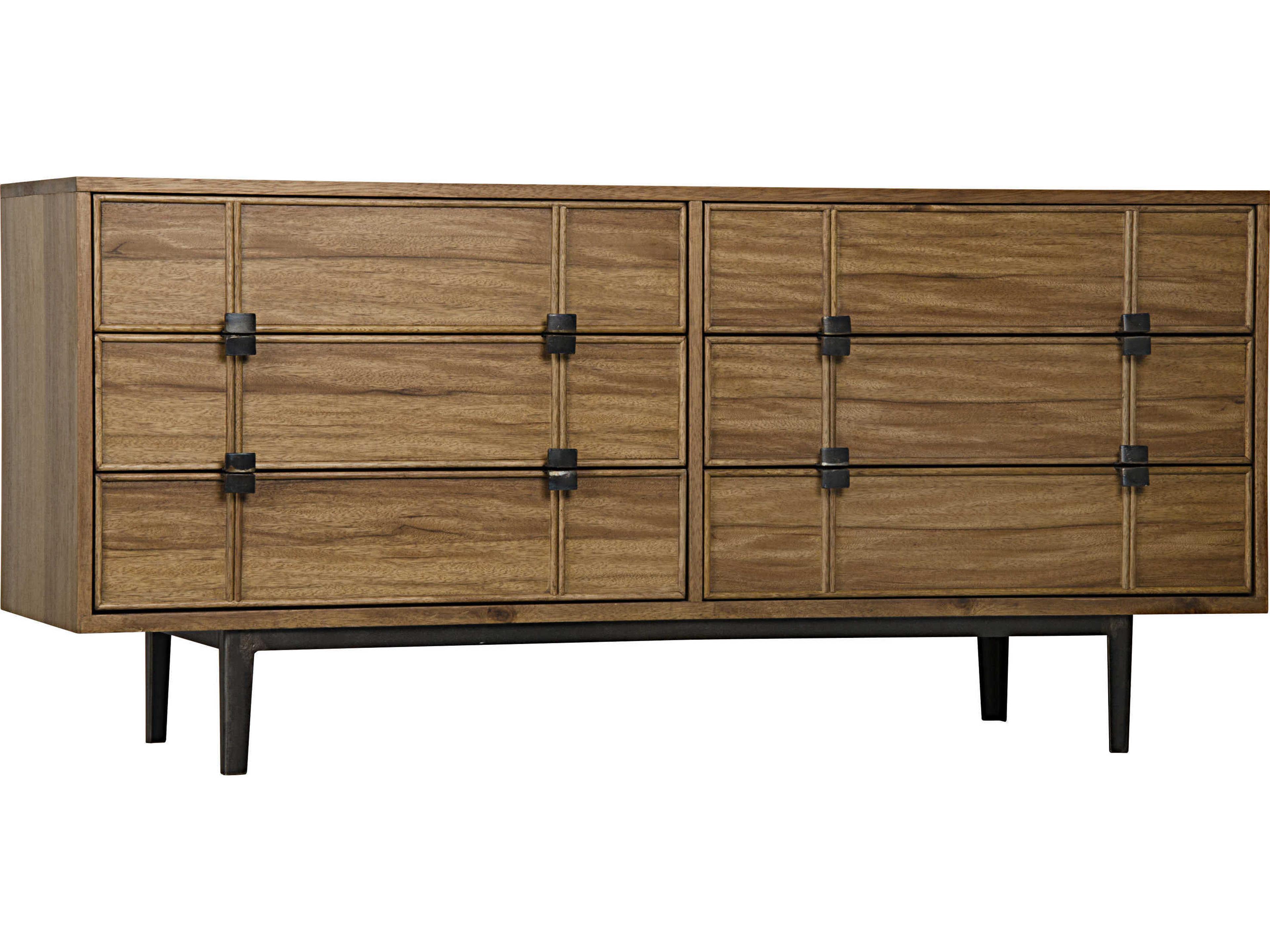 66" Walnut Wood Dark Sideboard