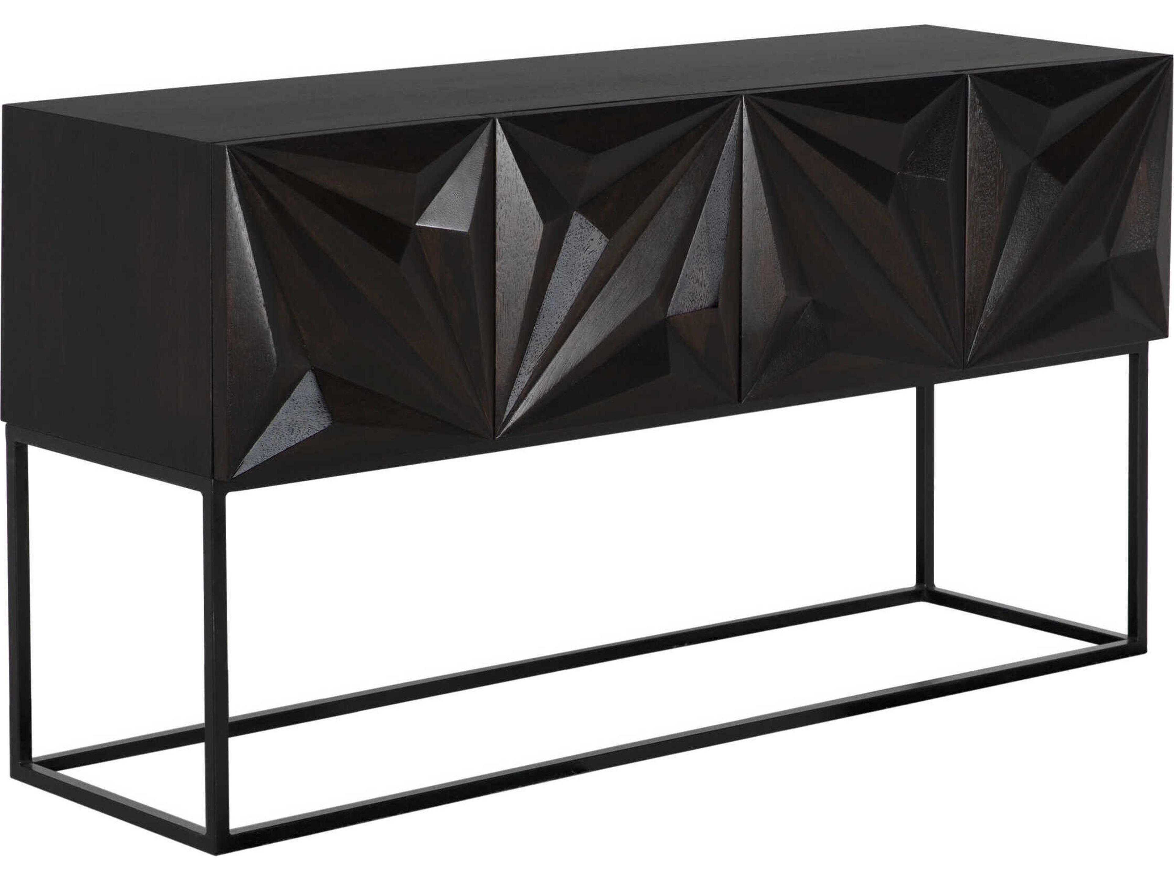 19" Zurich Console Ebony Walnut with Steel