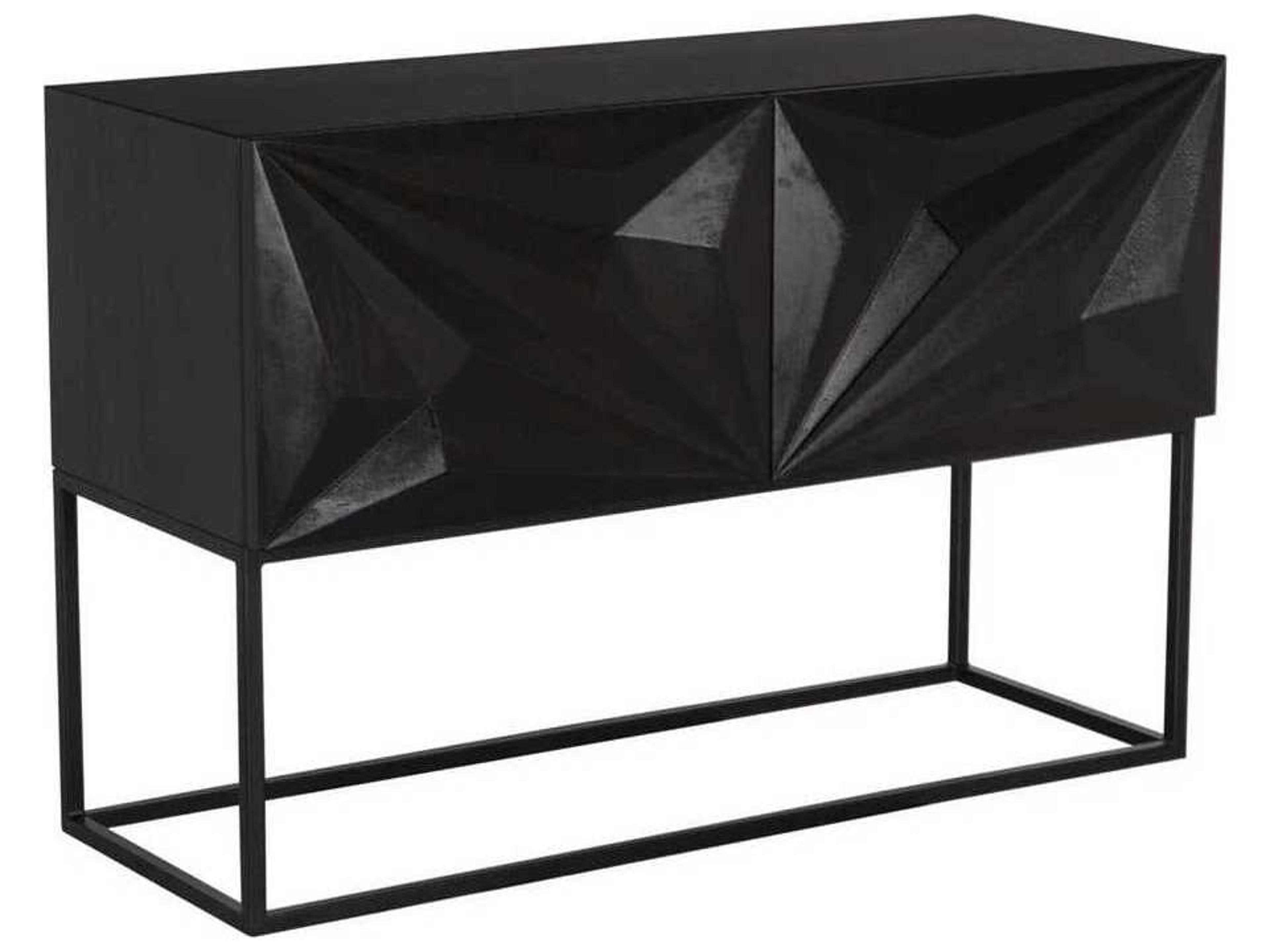 Noir Rectangular Wood Ebony Walnut Zurich Console Table
