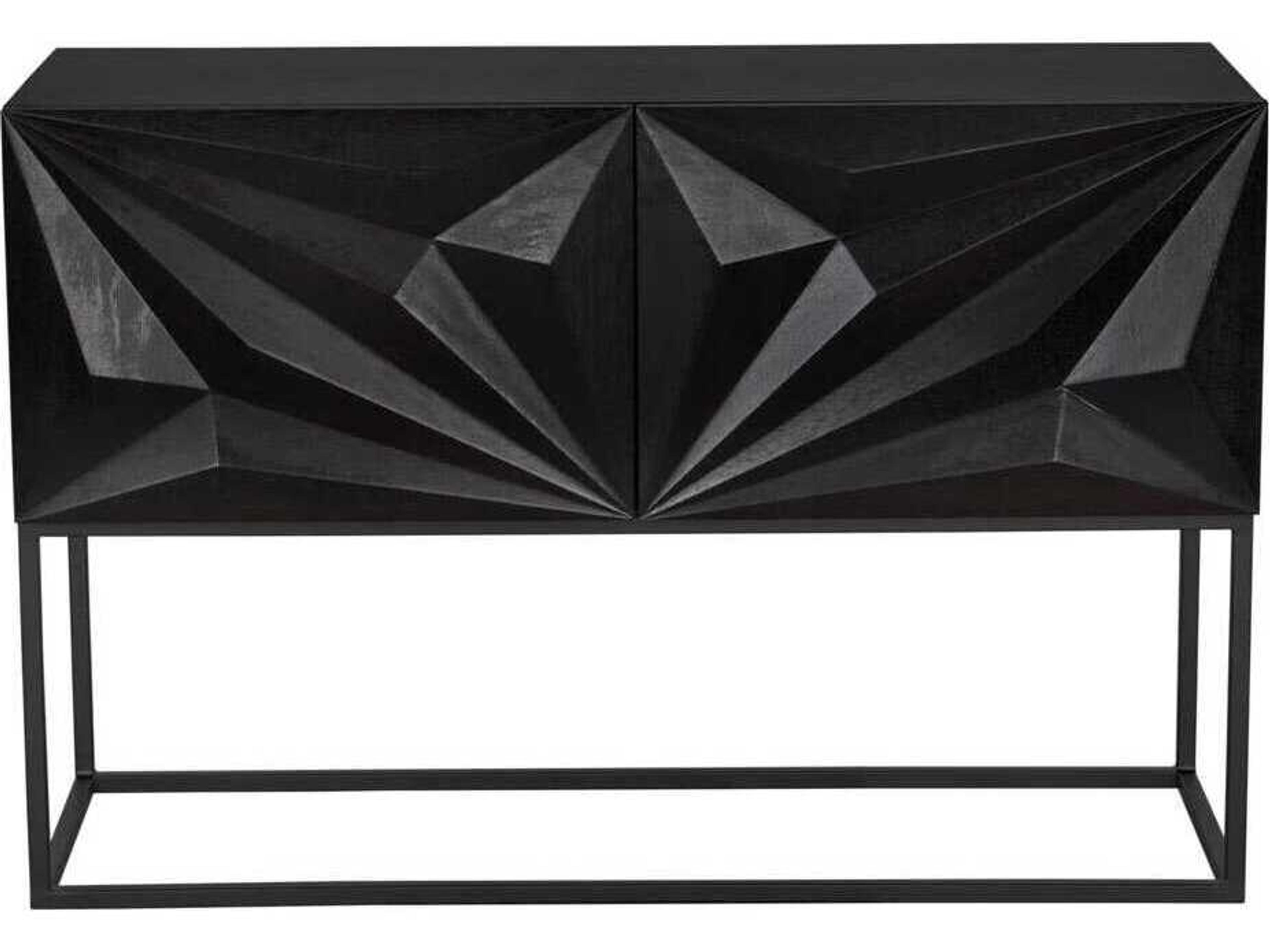 Noir Rectangular Wood Ebony Walnut Zurich Console Table