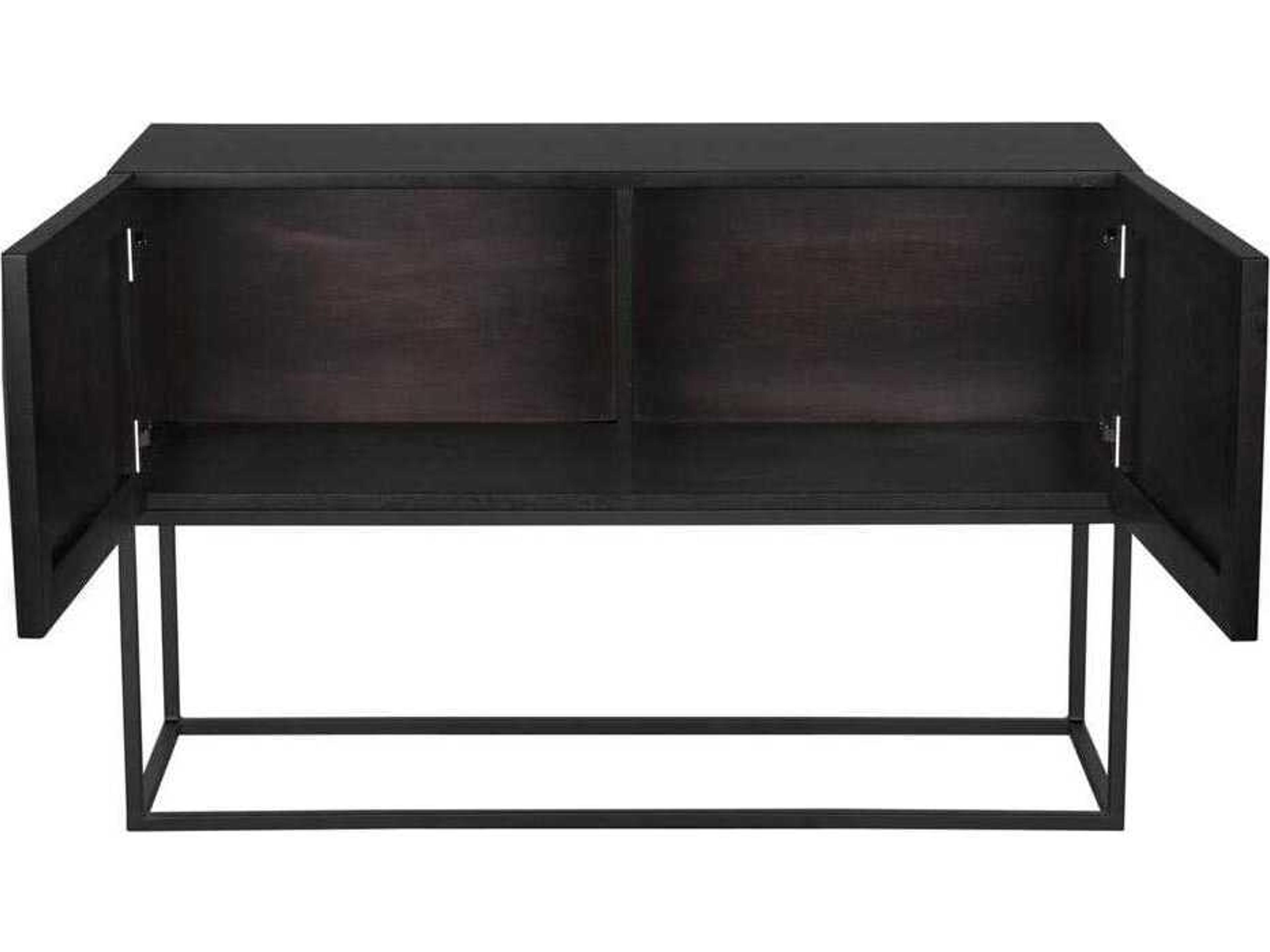 Noir Rectangular Wood Ebony Walnut Zurich Console Table