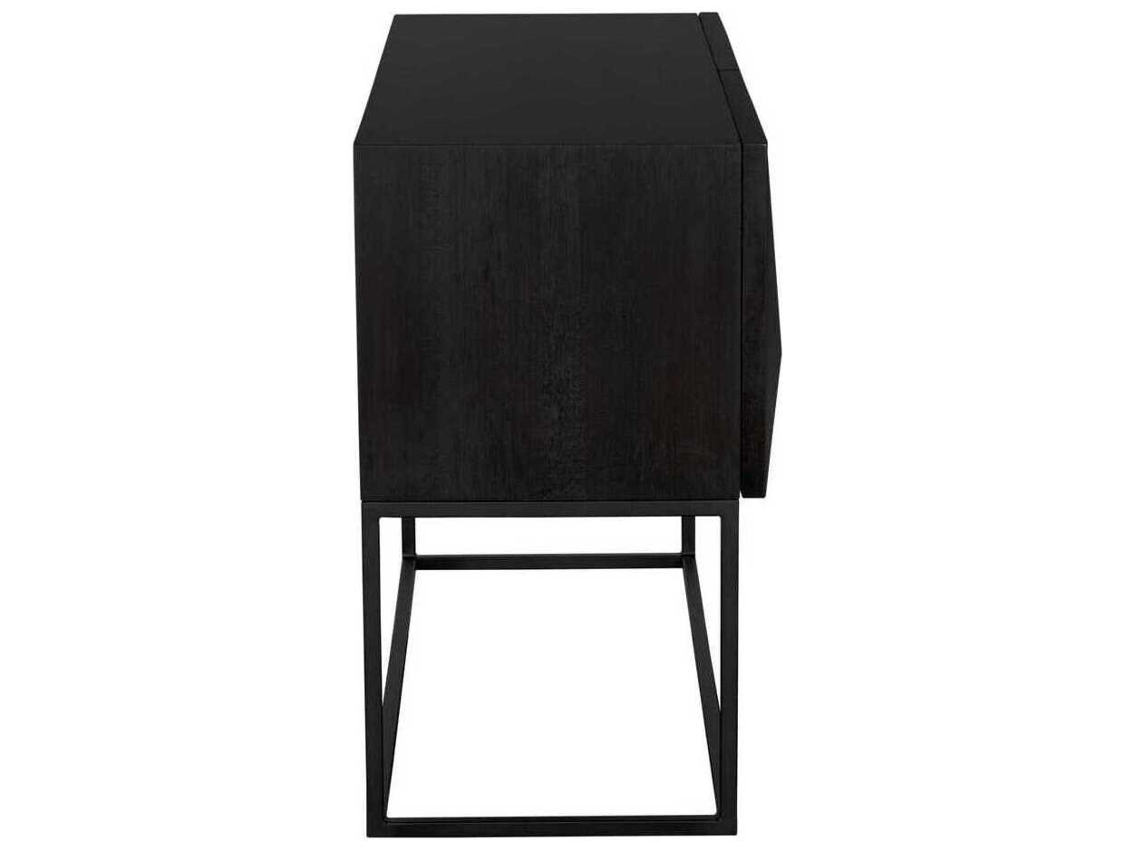 Noir Rectangular Wood Ebony Walnut Zurich Console Table