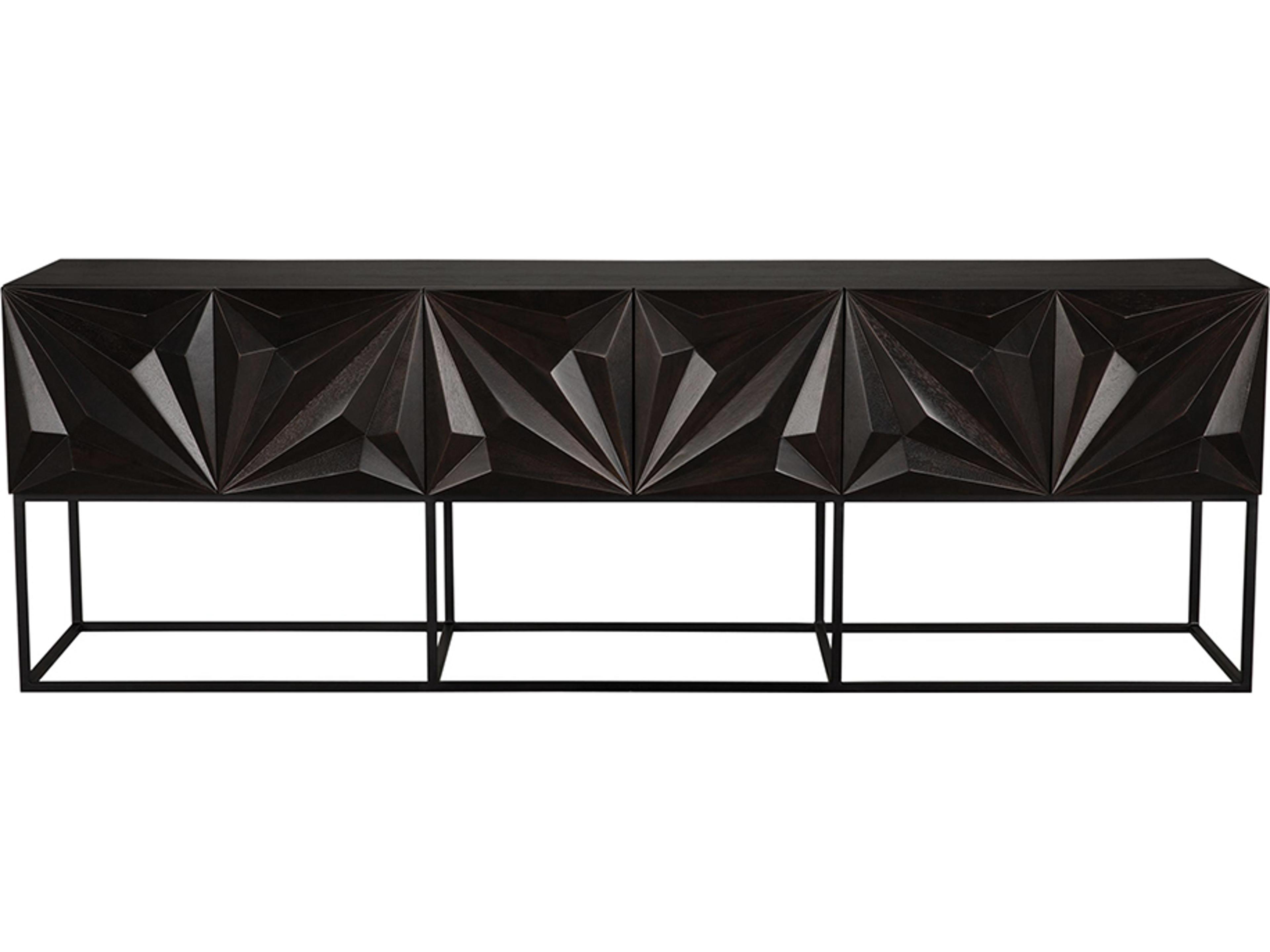 Noir Zurich Rectangular Wood Ebony Walnut Console Table
