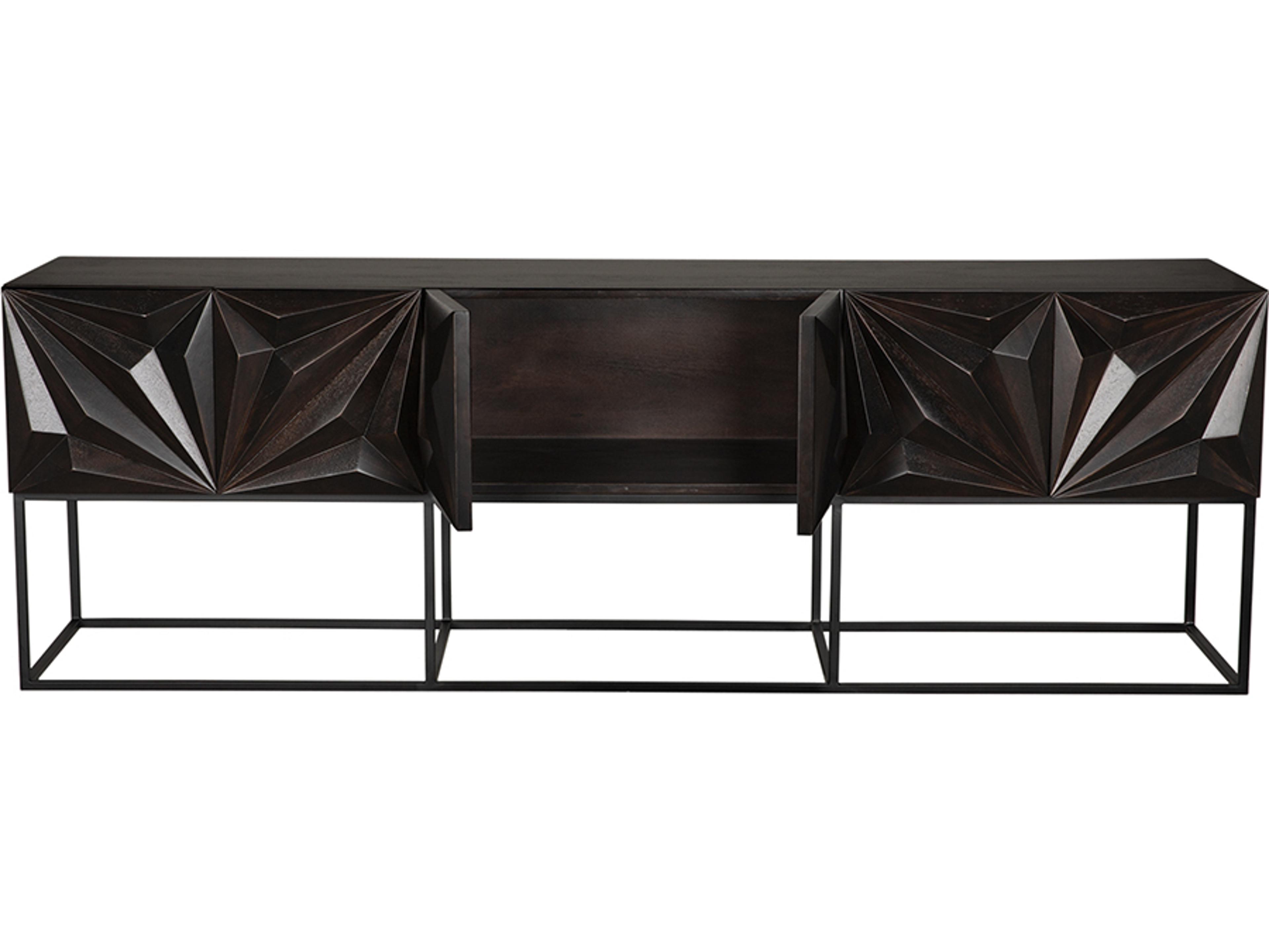 Noir Zurich Rectangular Wood Ebony Walnut Console Table