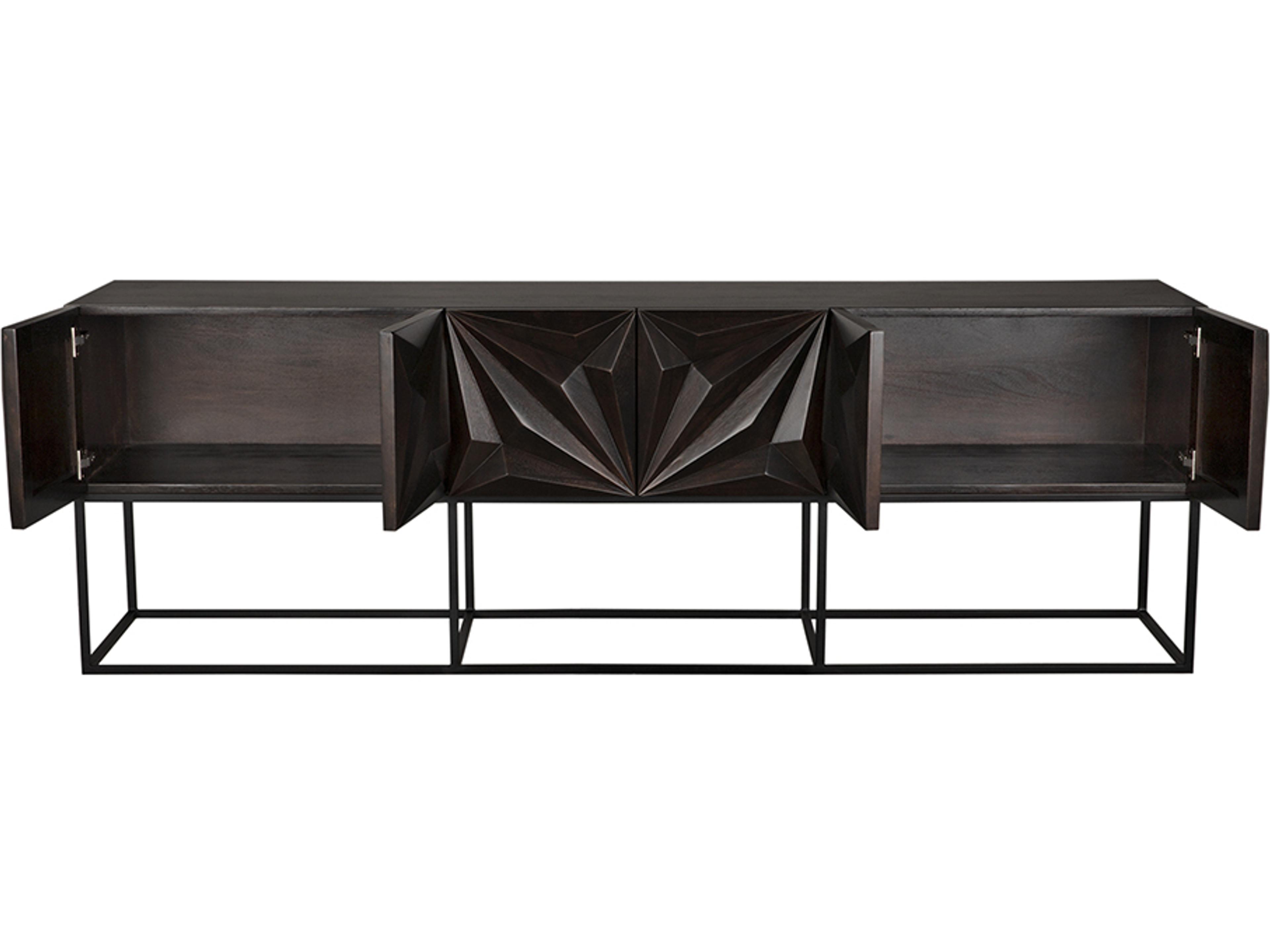 Noir Zurich Rectangular Wood Ebony Walnut Console Table