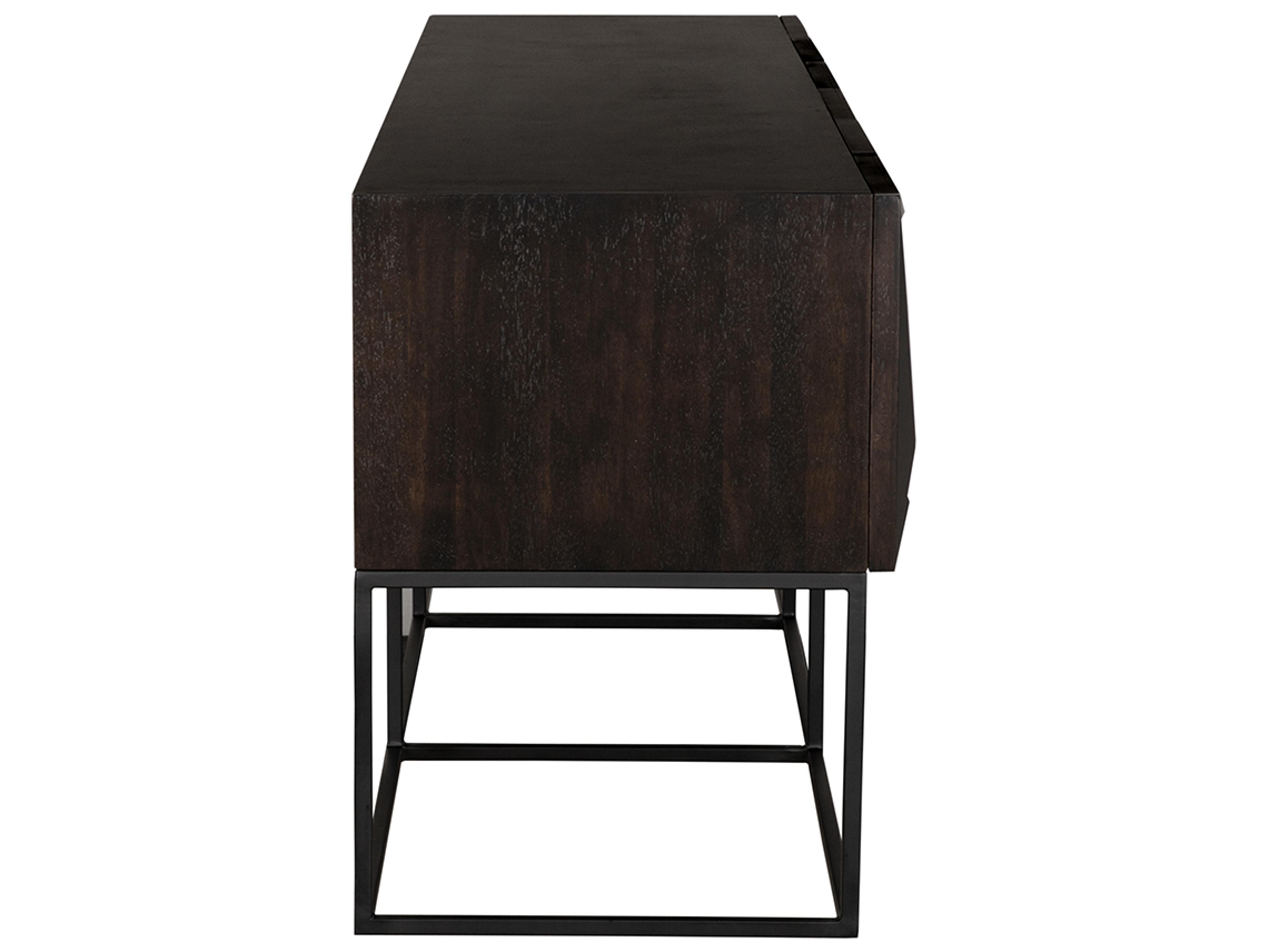 Noir Zurich Rectangular Wood Ebony Walnut Console Table