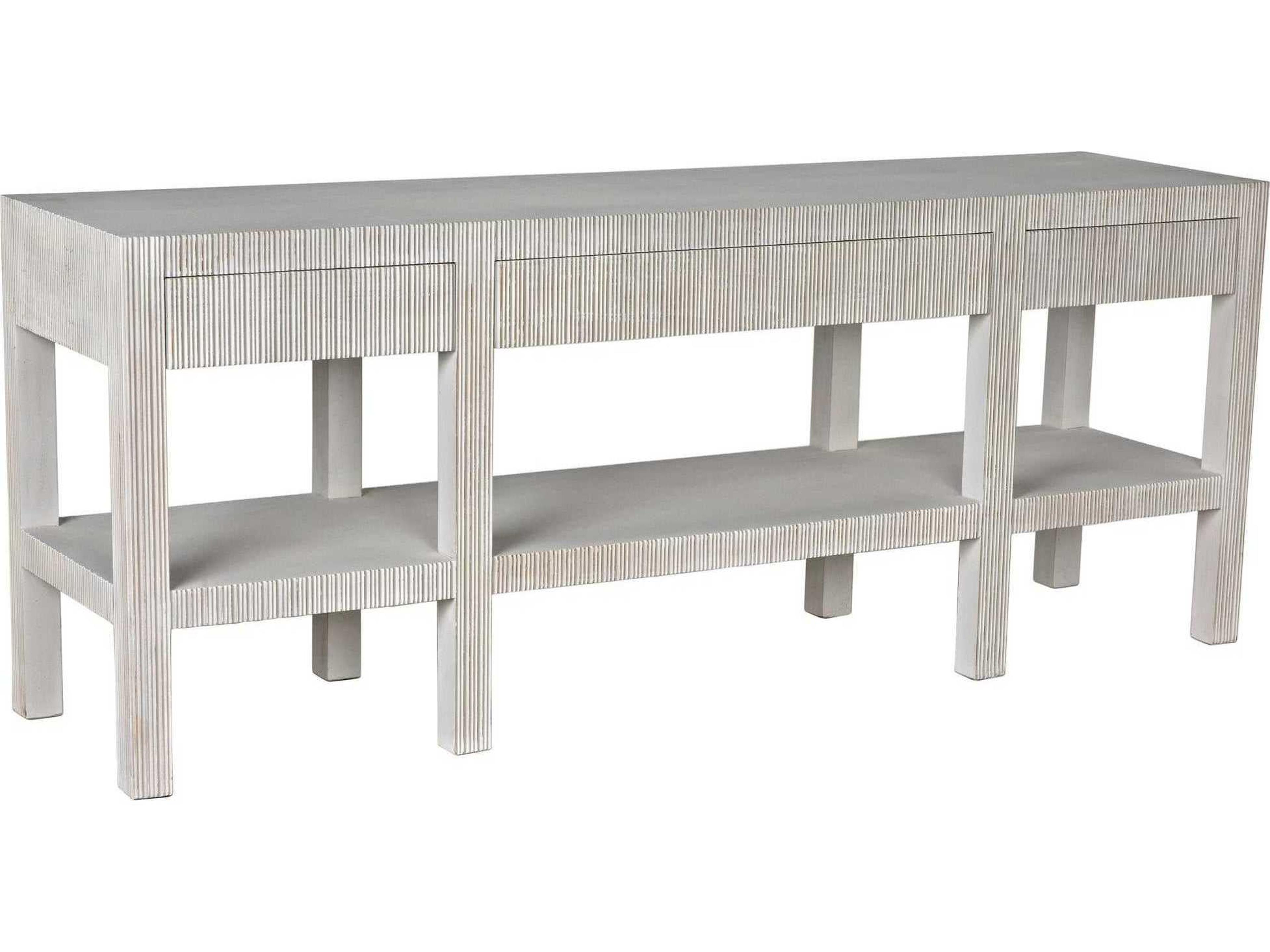 Rectangular Wood White Wash Console Table