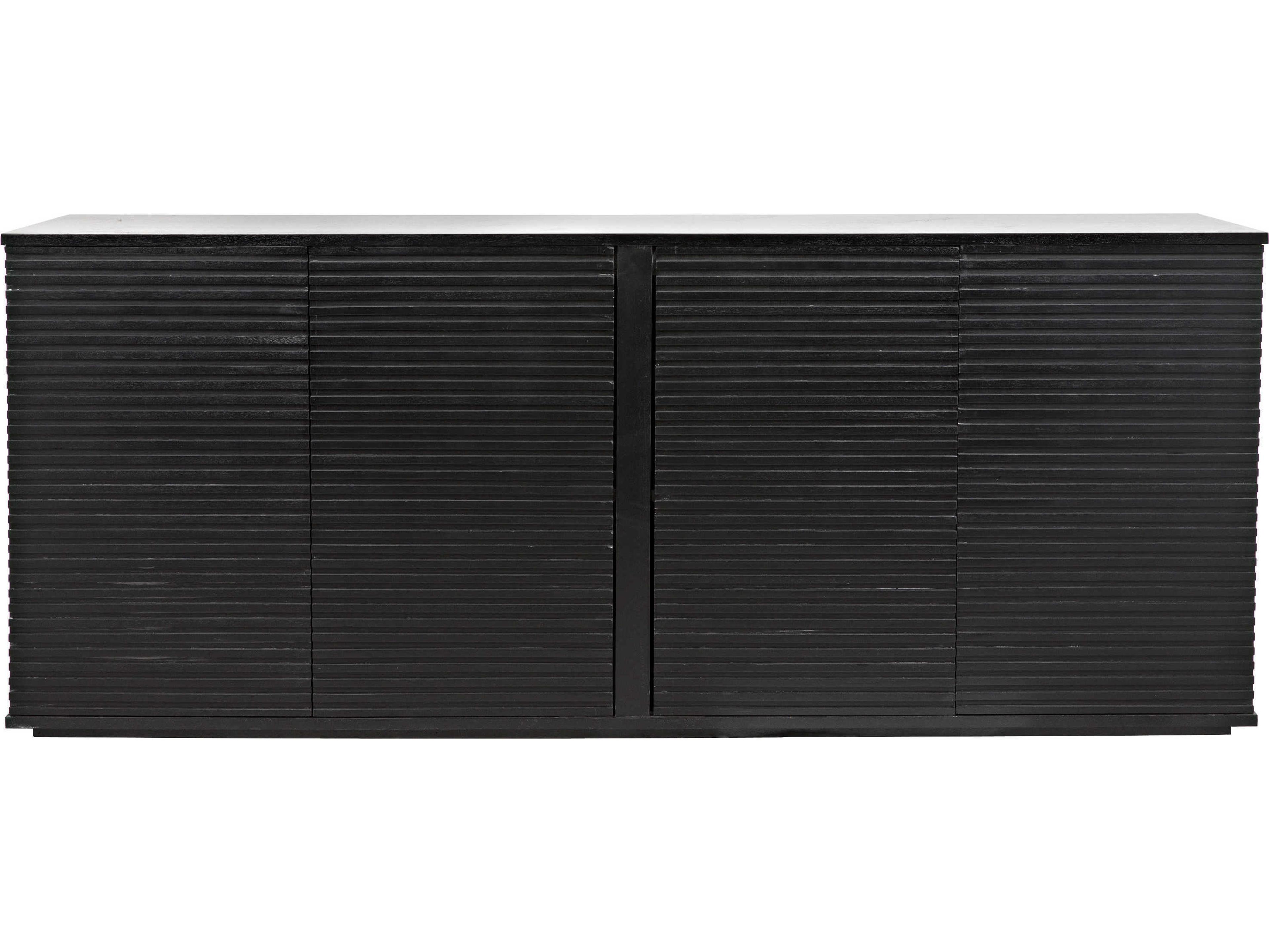 Noir 74" Mahogany Wood Hand Rubbed Black Sideboard