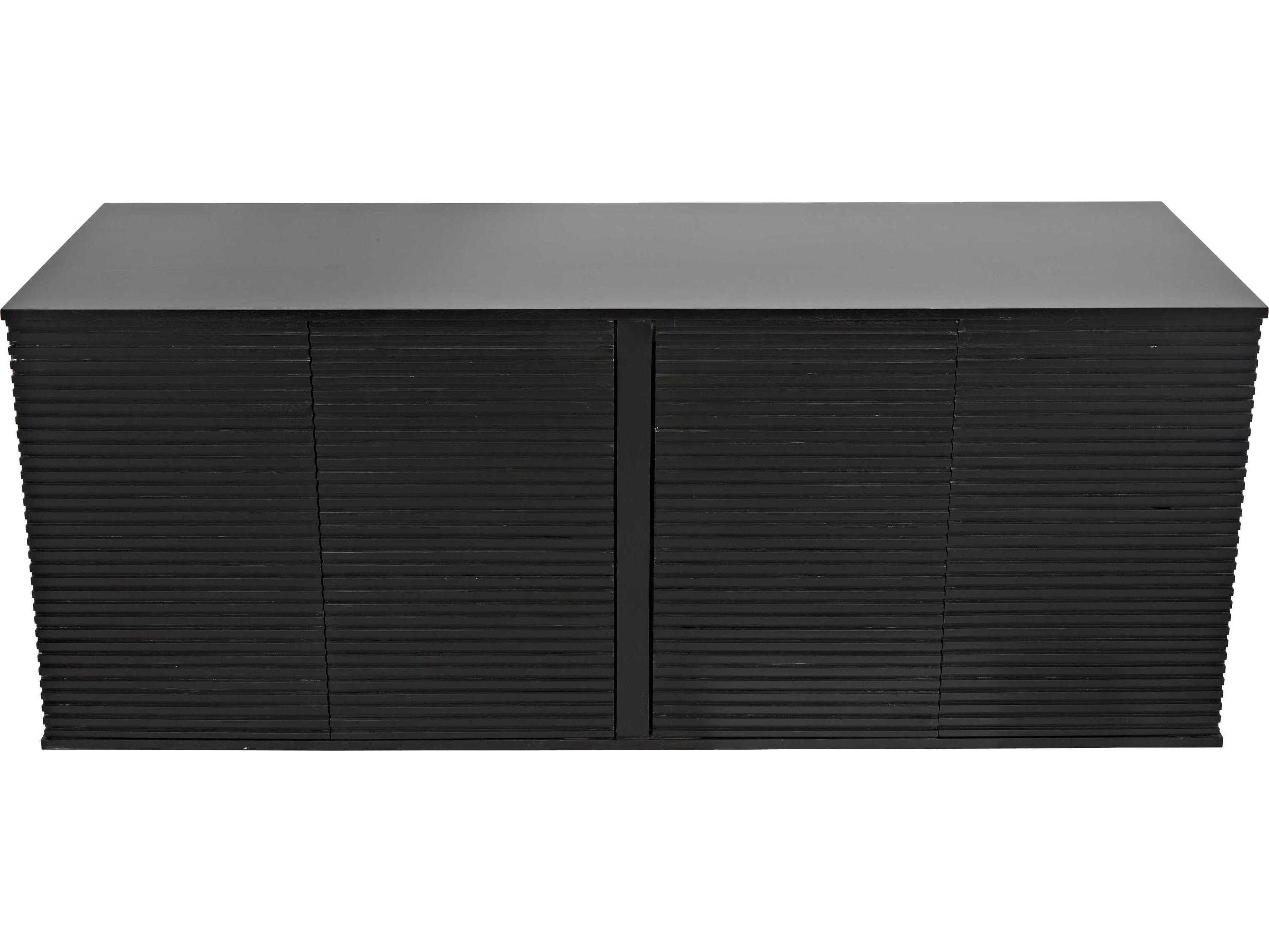 Noir 74" Mahogany Wood Hand Rubbed Black Sideboard