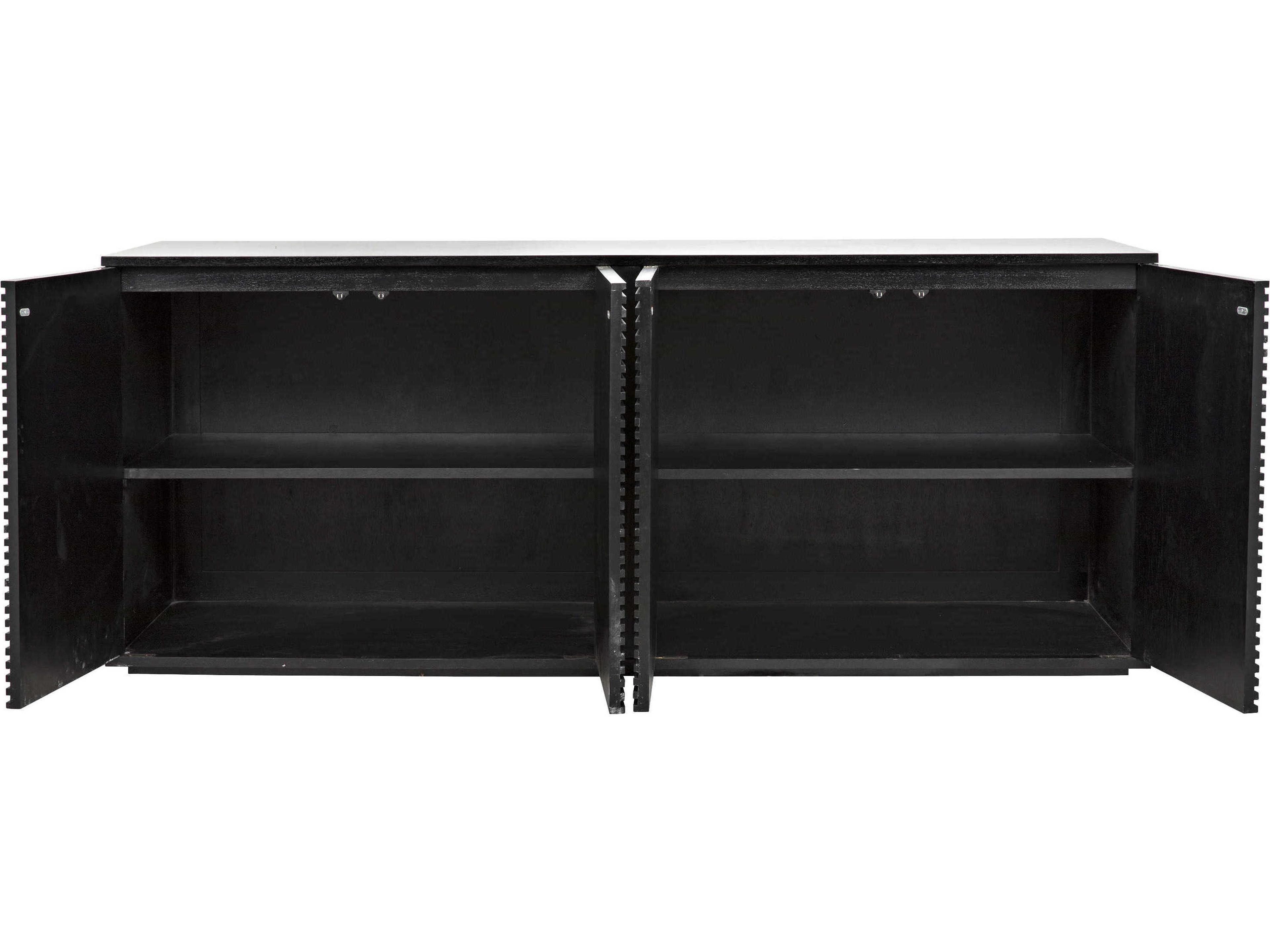 Noir 74" Mahogany Wood Hand Rubbed Black Sideboard