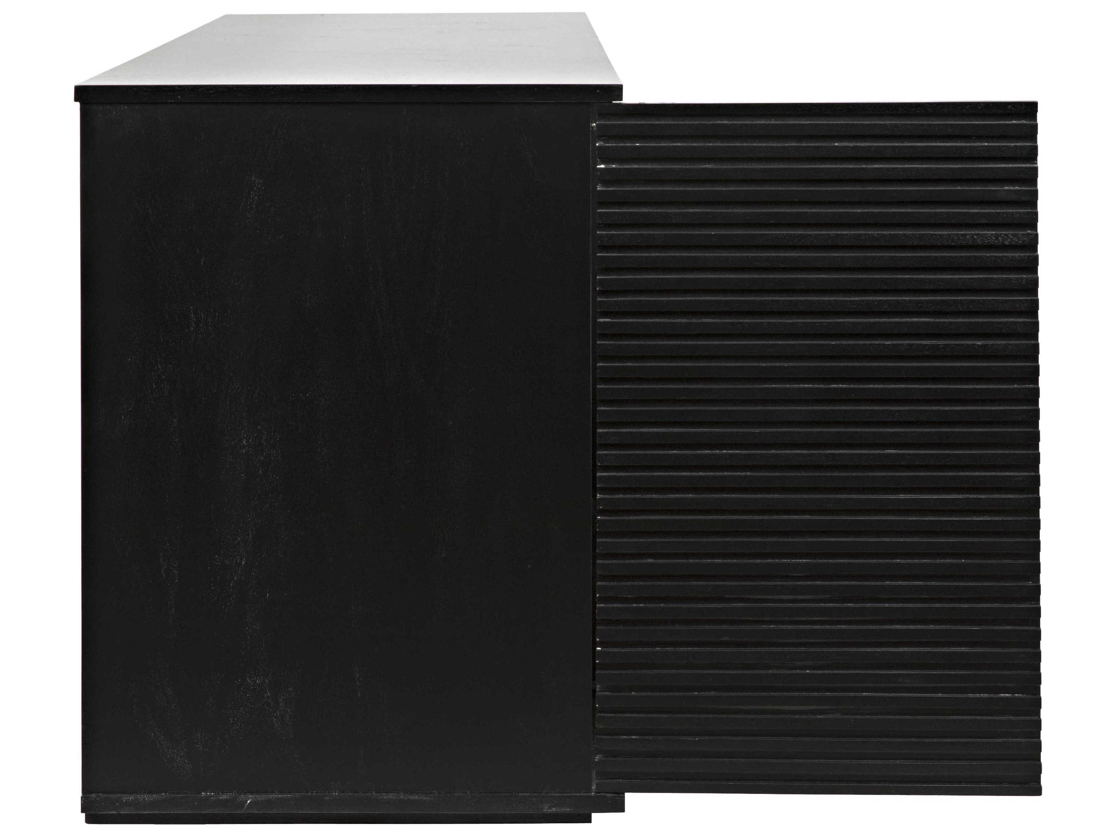 Noir 74" Mahogany Wood Hand Rubbed Black Sideboard