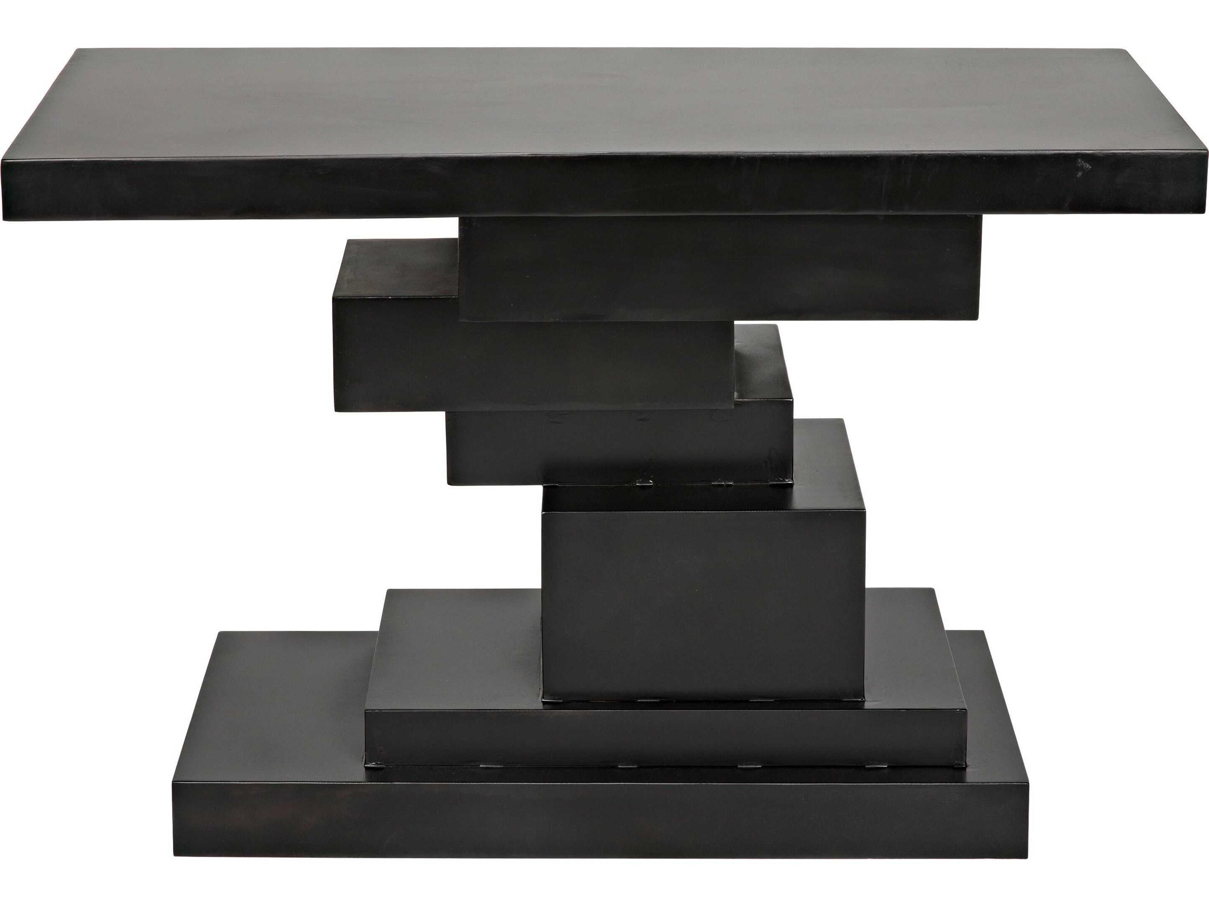 Noir Rectangular Black Metal Console Table