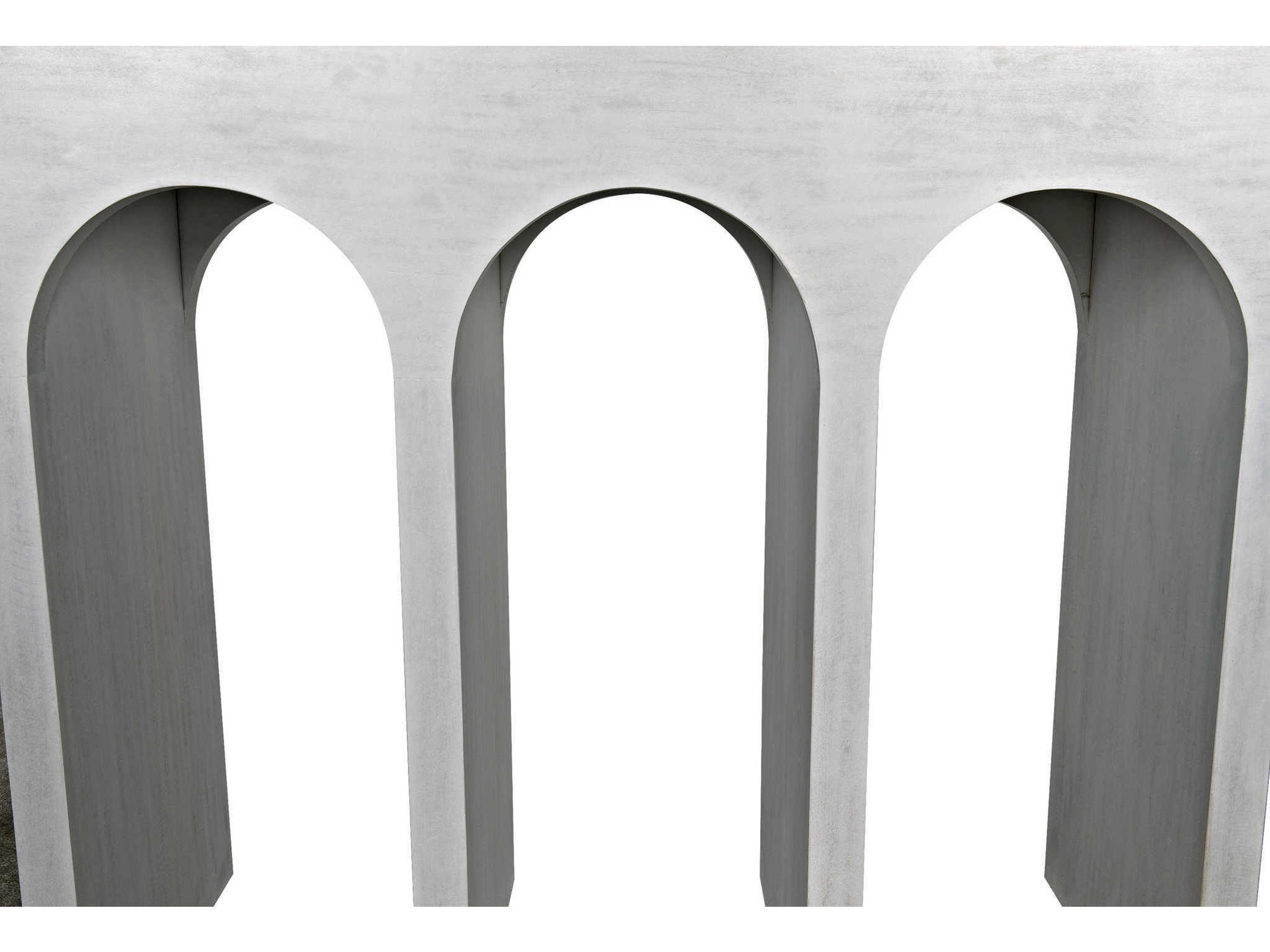 Noir Rectangular Wood White Wash Console Table