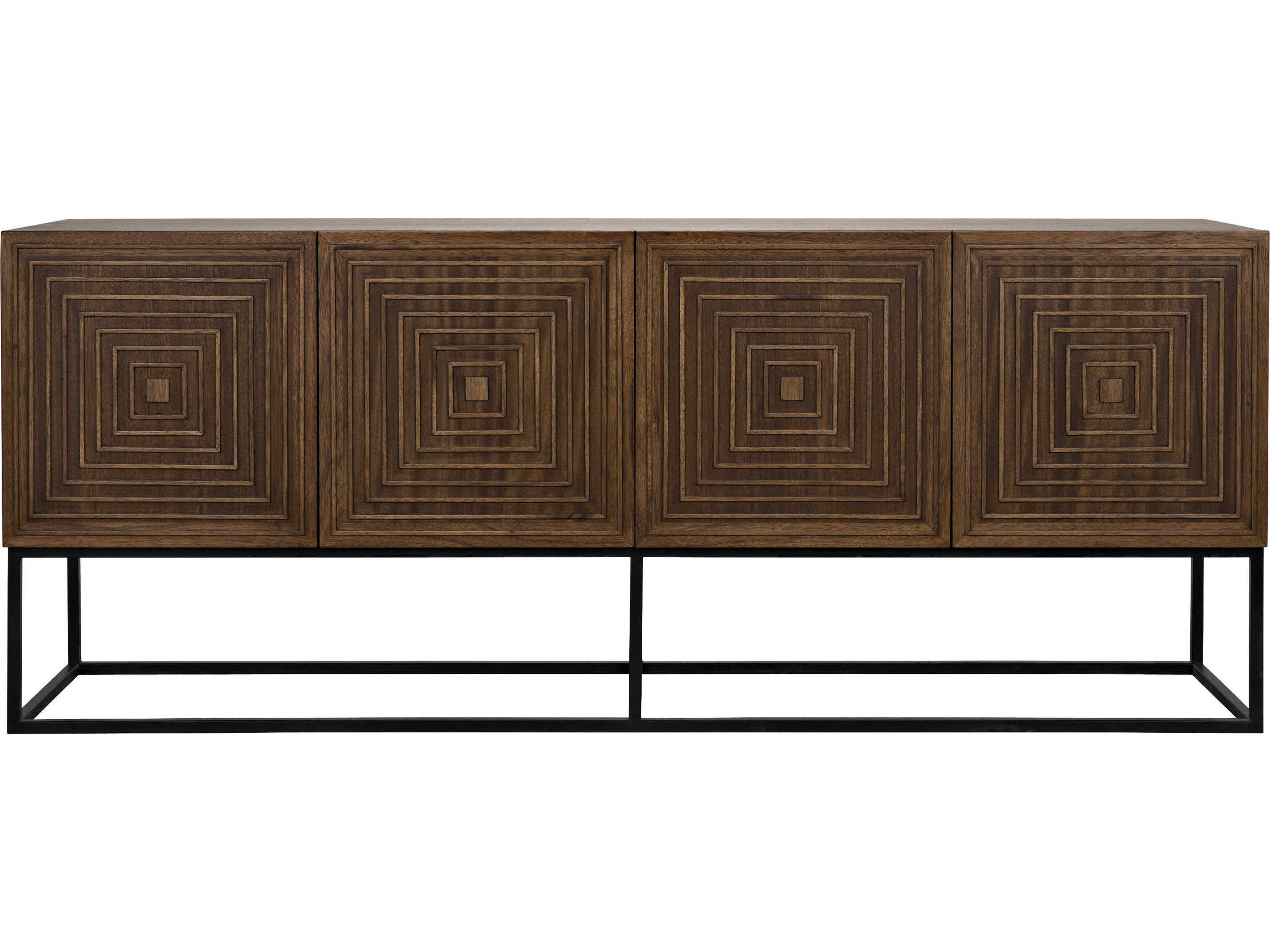 Noir 80" Walnut Wood Dark Sideboard