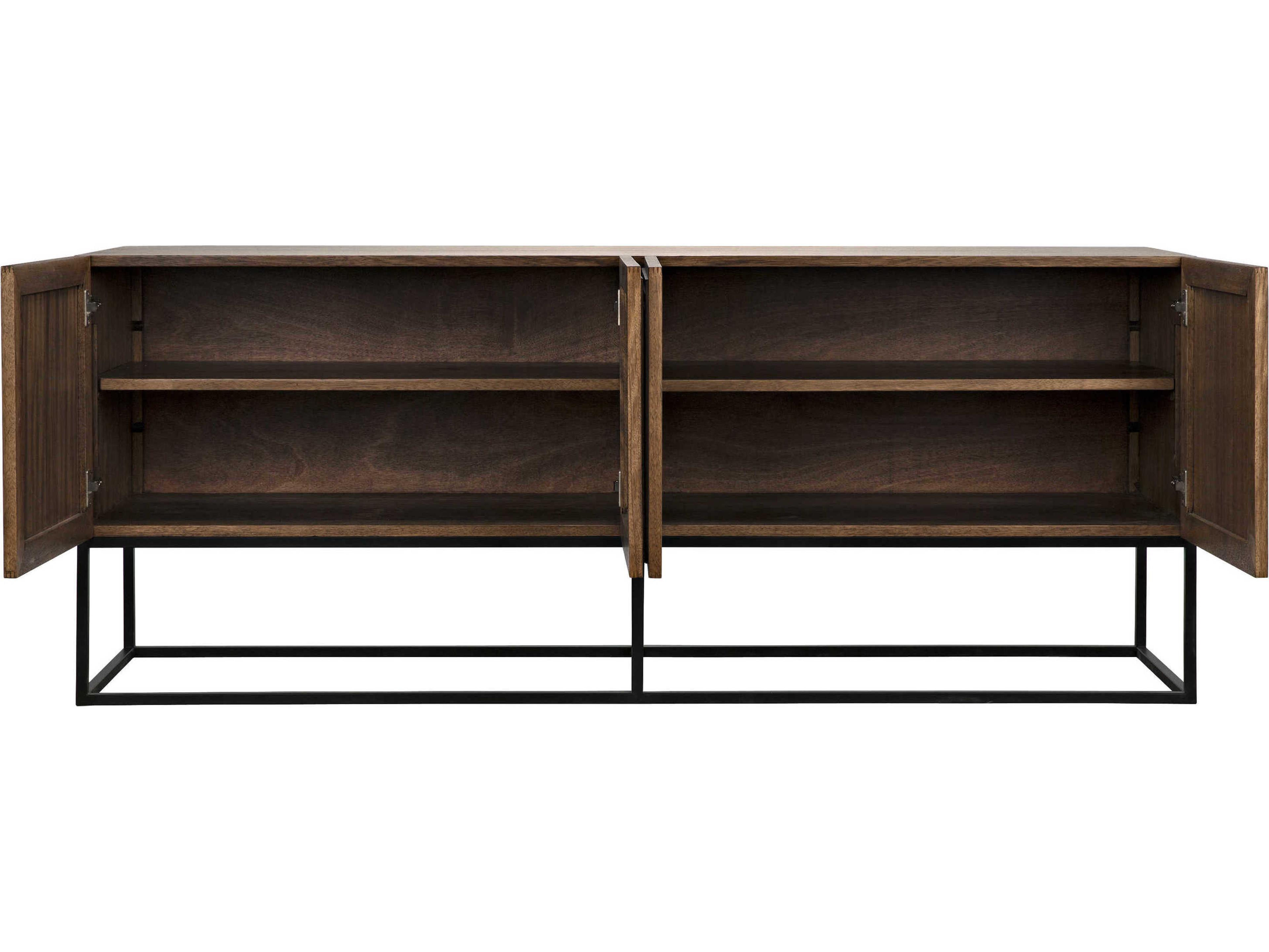 Noir 80" Walnut Wood Dark Sideboard