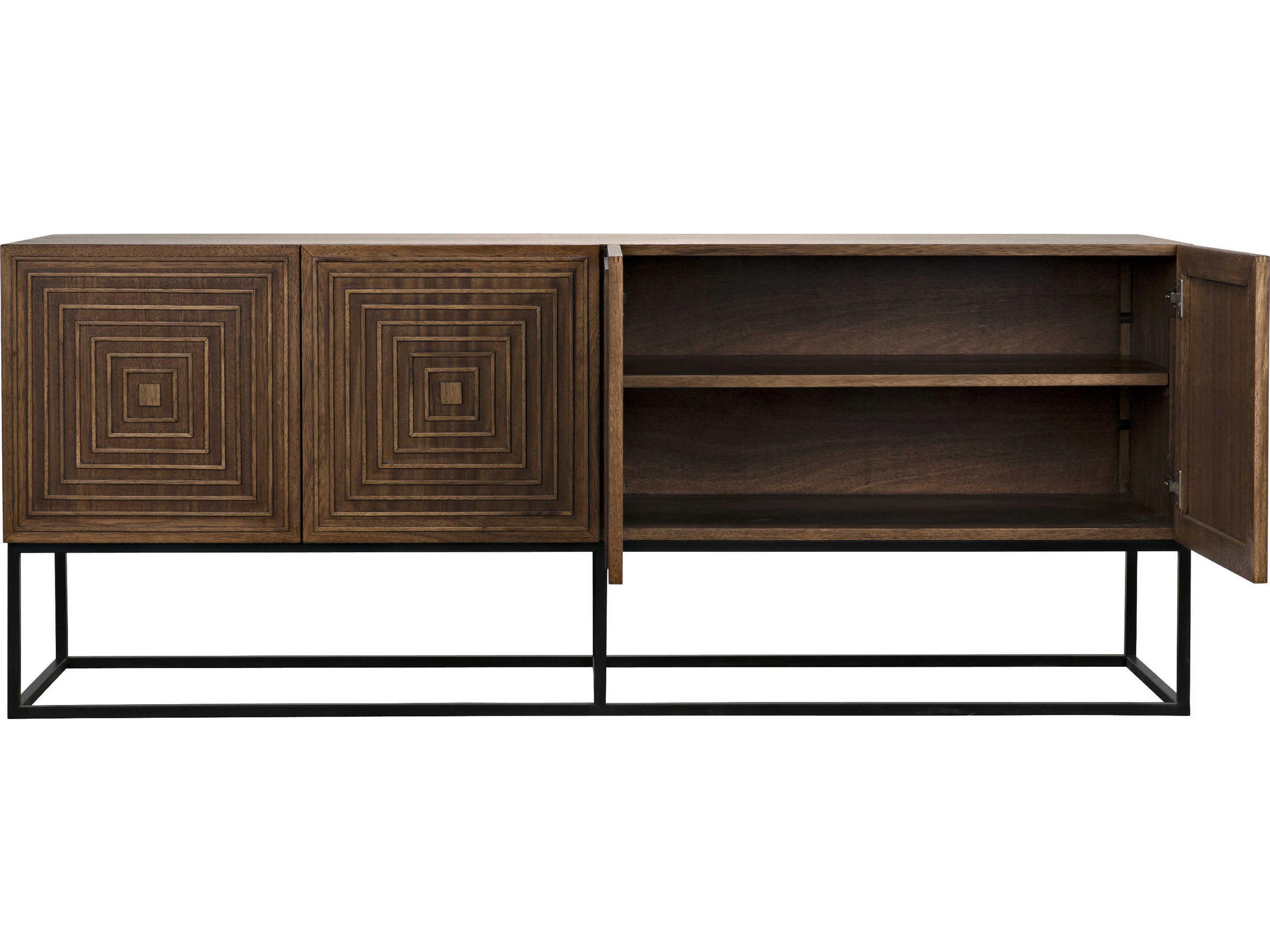 Noir 80" Walnut Wood Dark Sideboard