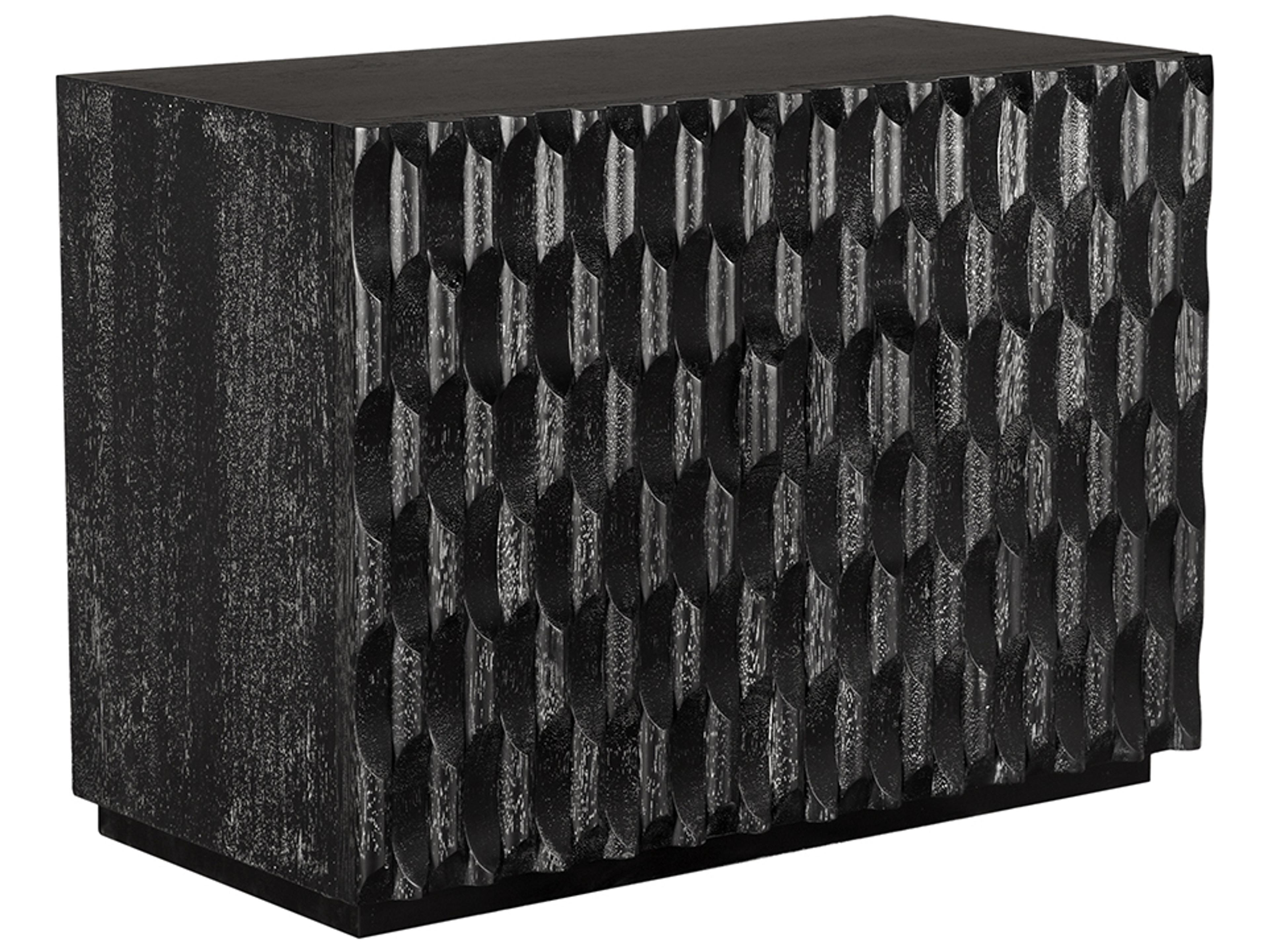 Alameda 43" Walnut Wood Black Sideboard