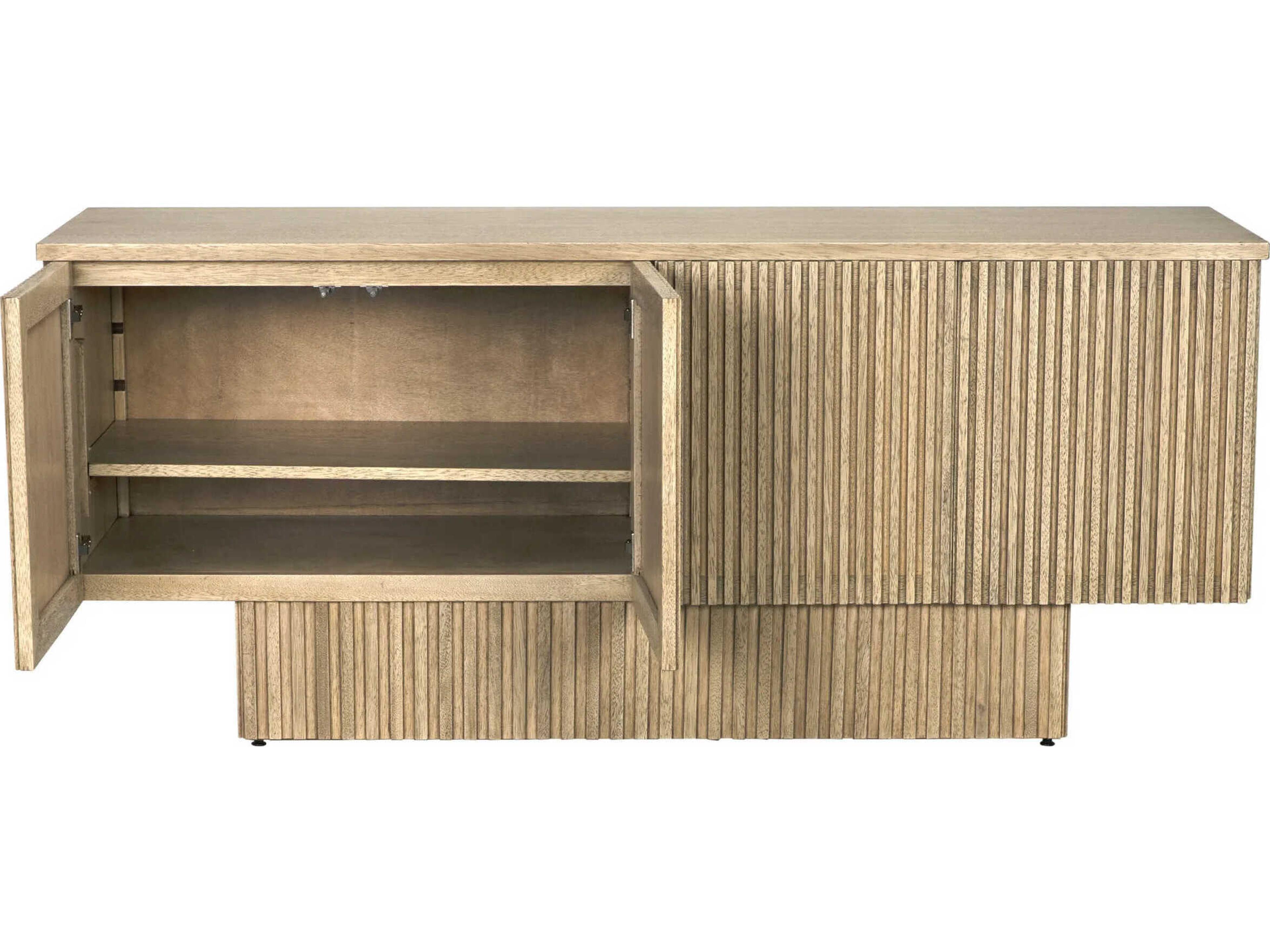 Noir Mr. Smith 77" Walnut Wood Washed Sideboard