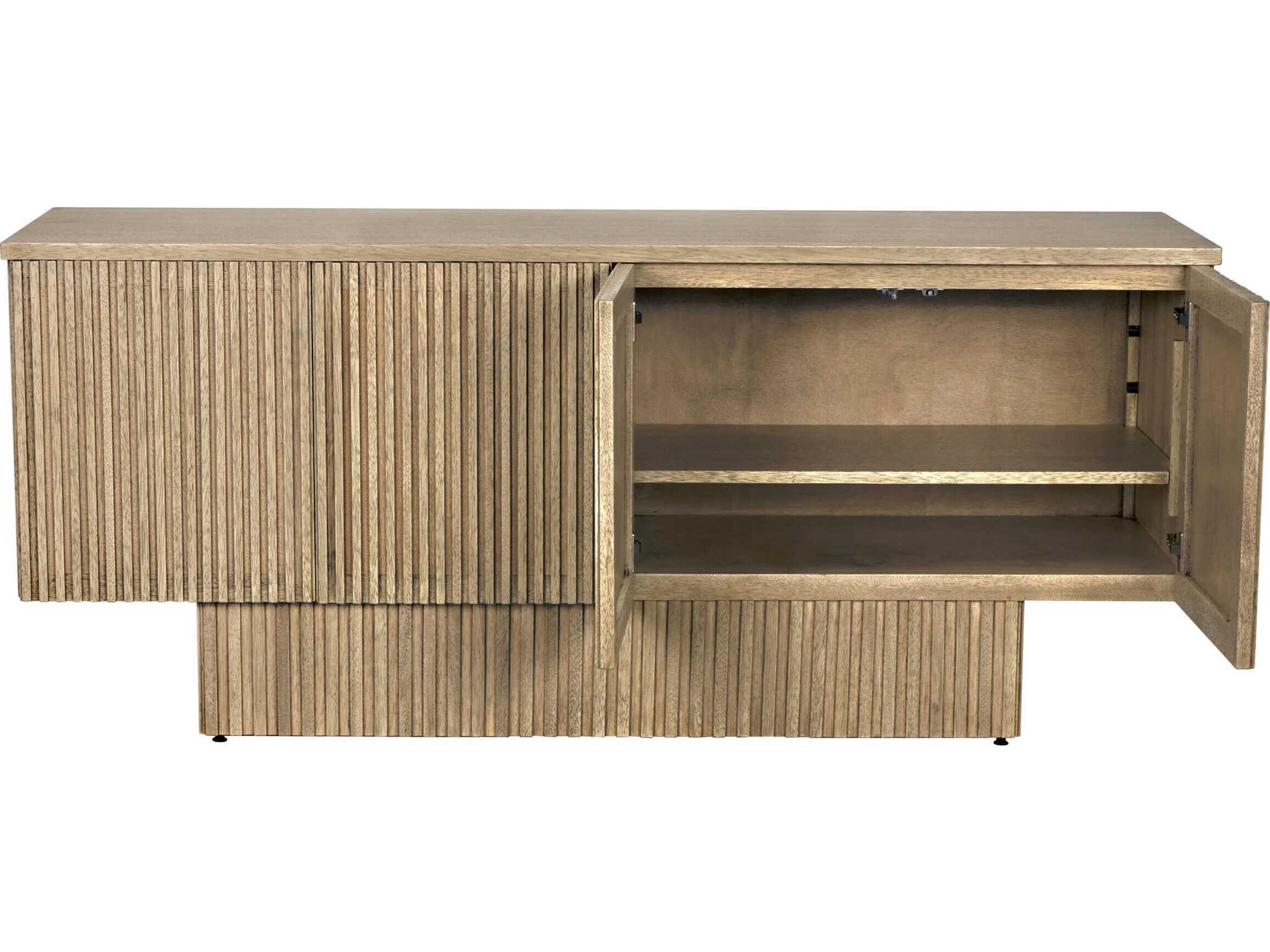 Noir Mr. Smith 77" Walnut Wood Washed Sideboard