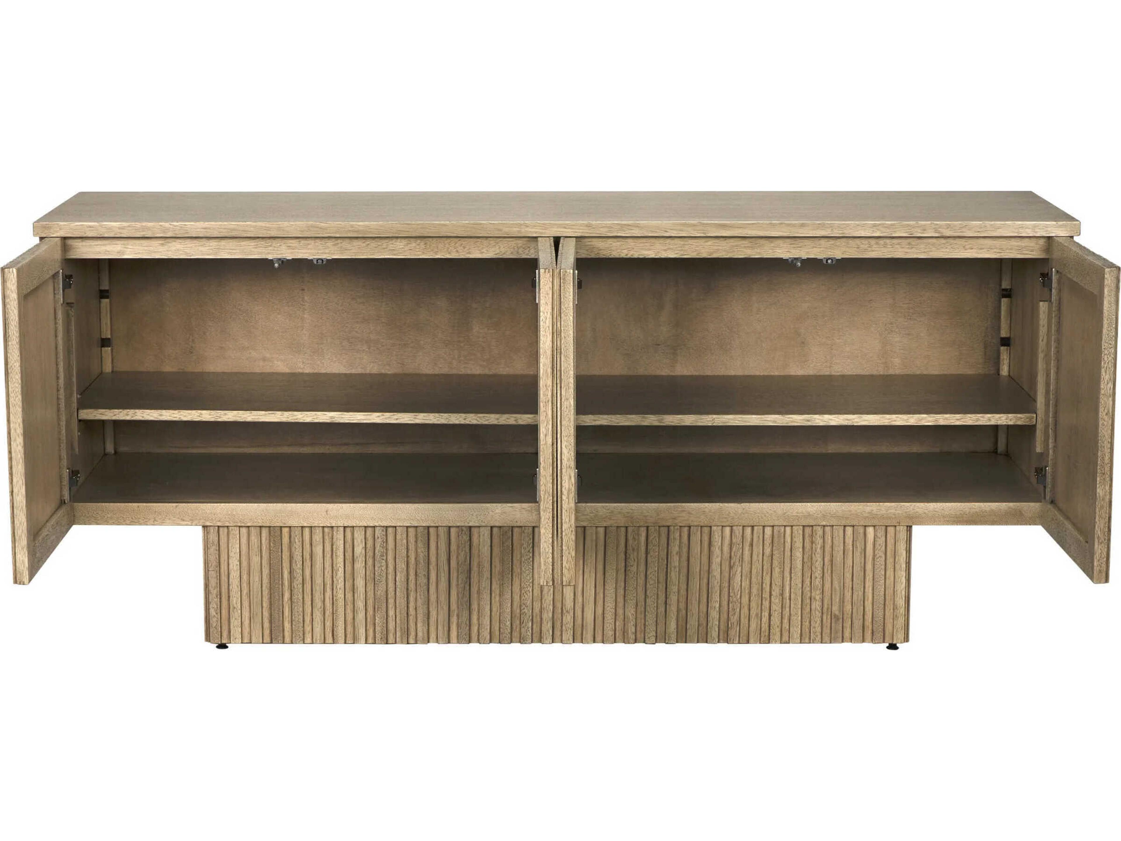 Noir Mr. Smith 77" Walnut Wood Washed Sideboard