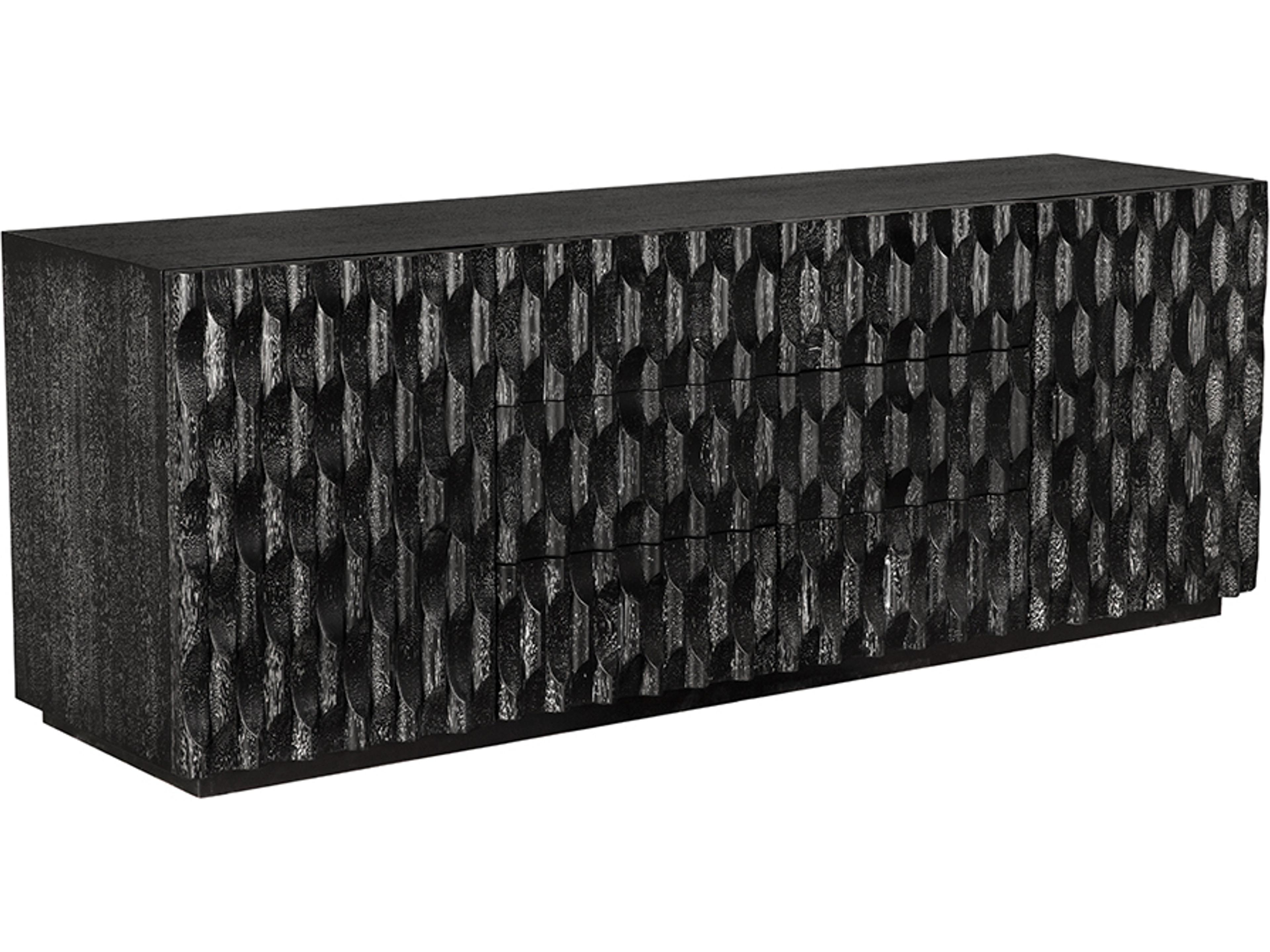 Alameda 81" Walnut Wood Black Sideboard