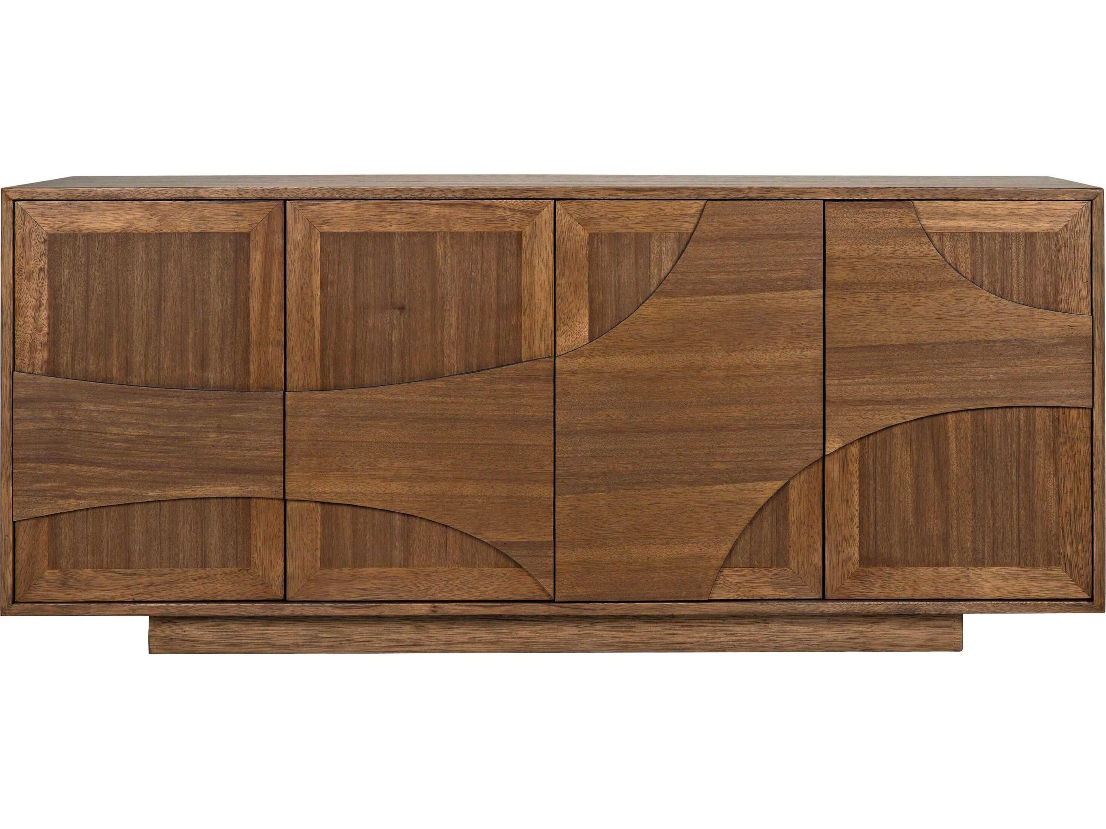Noir 75" Walnut Wood Dark Sideboard