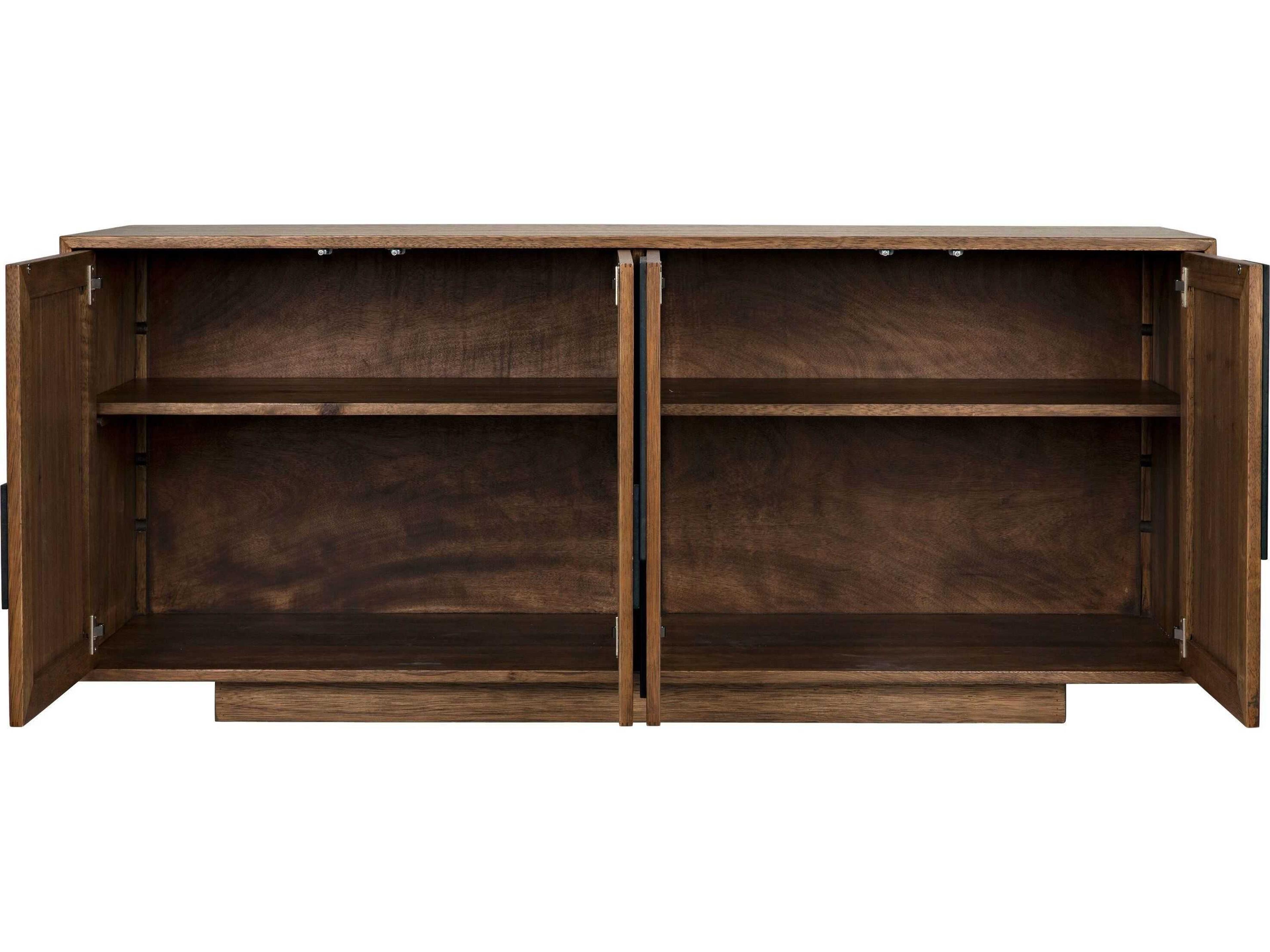 Noir 75" Walnut Wood Dark Sideboard