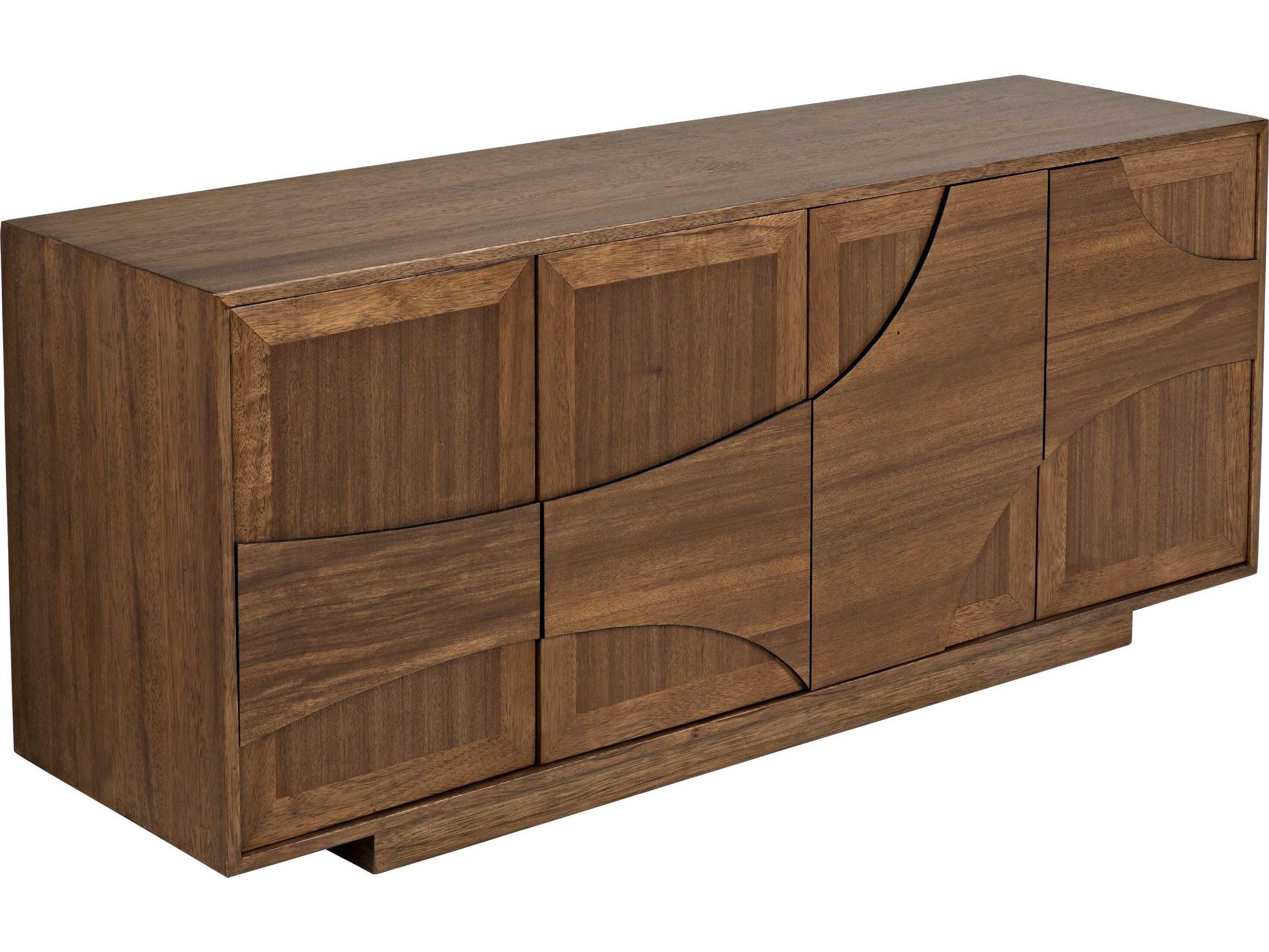 Noir 75" Walnut Wood Dark Sideboard