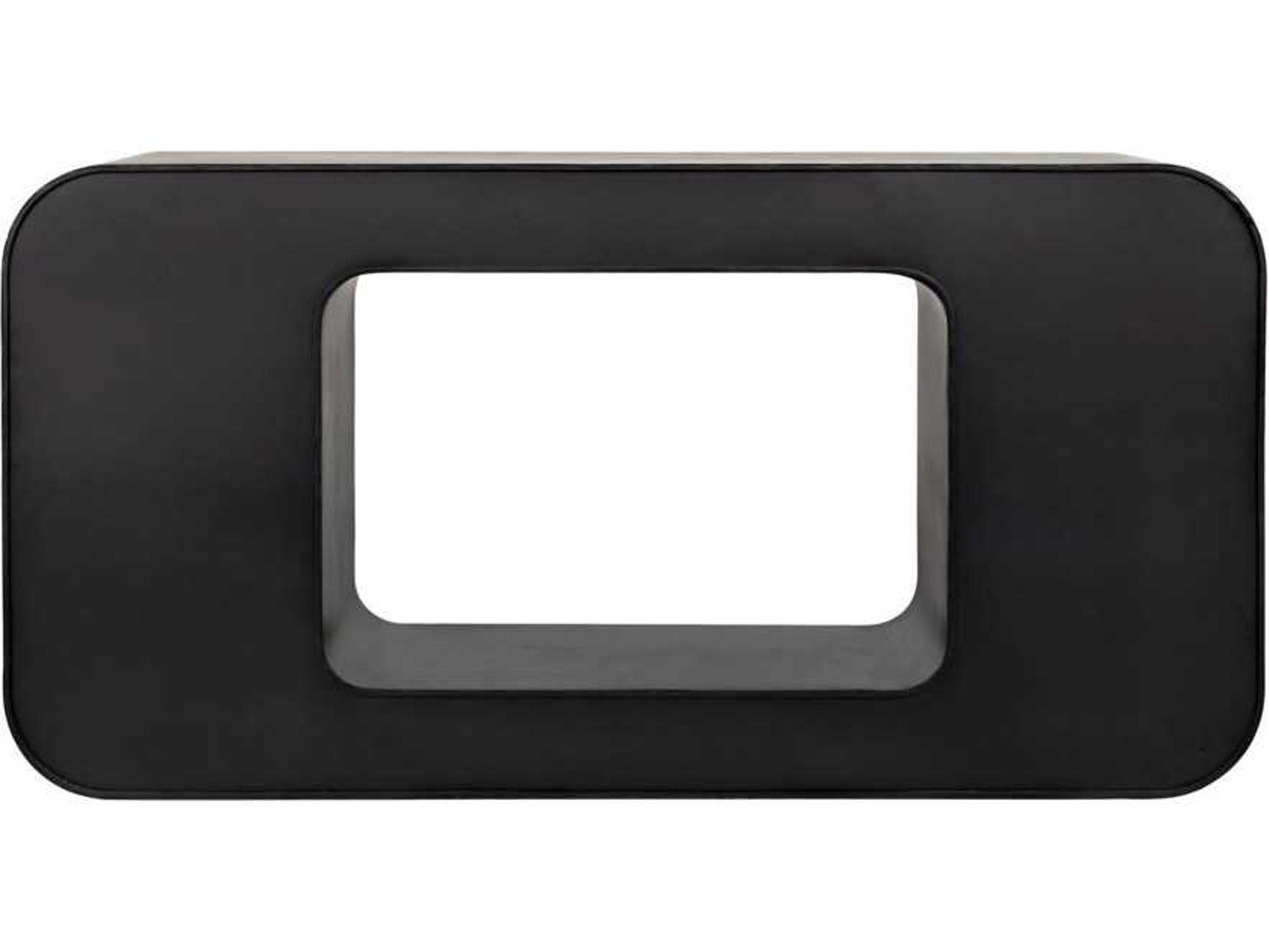 Noir Rectangular Metal Black Console Table