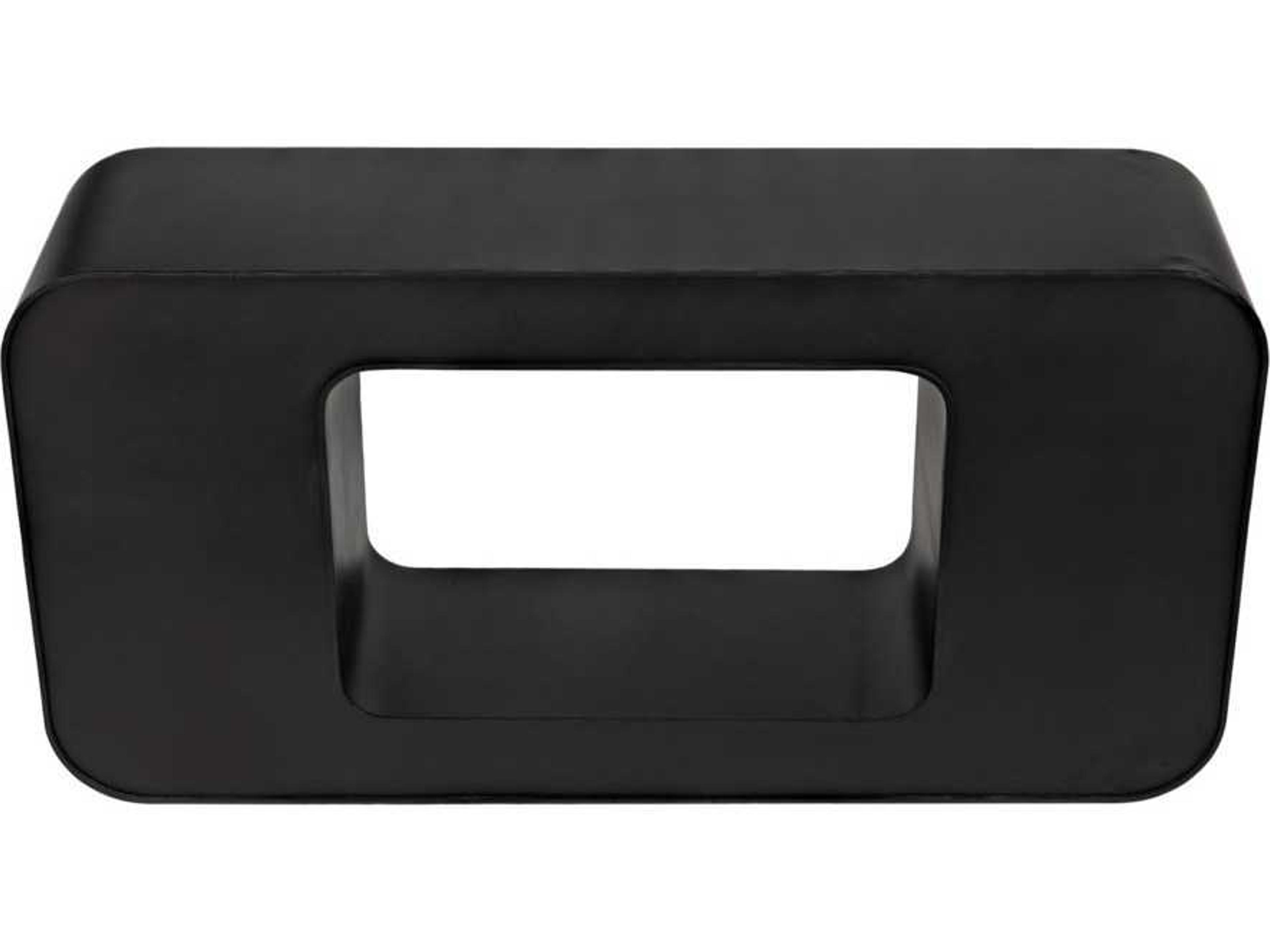 Noir Rectangular Metal Black Console Table