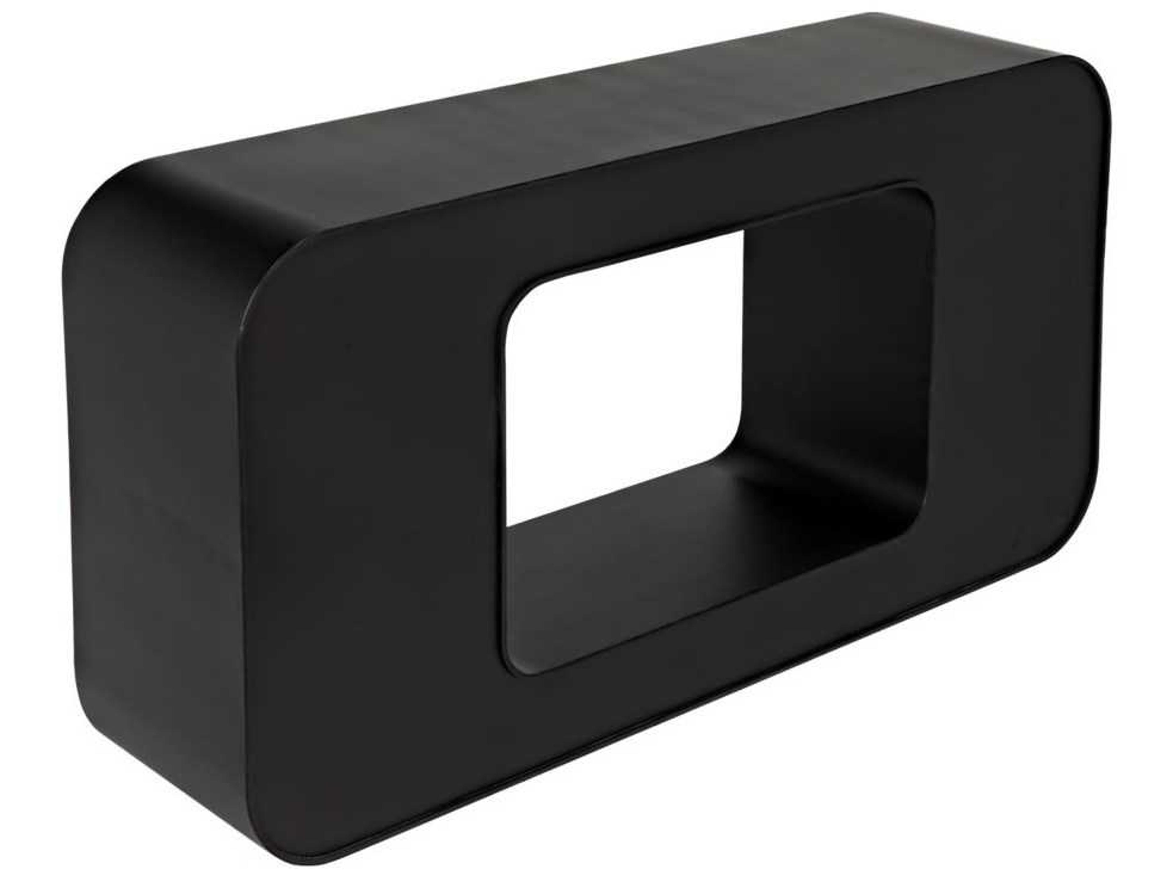 Noir Rectangular Metal Black Console Table