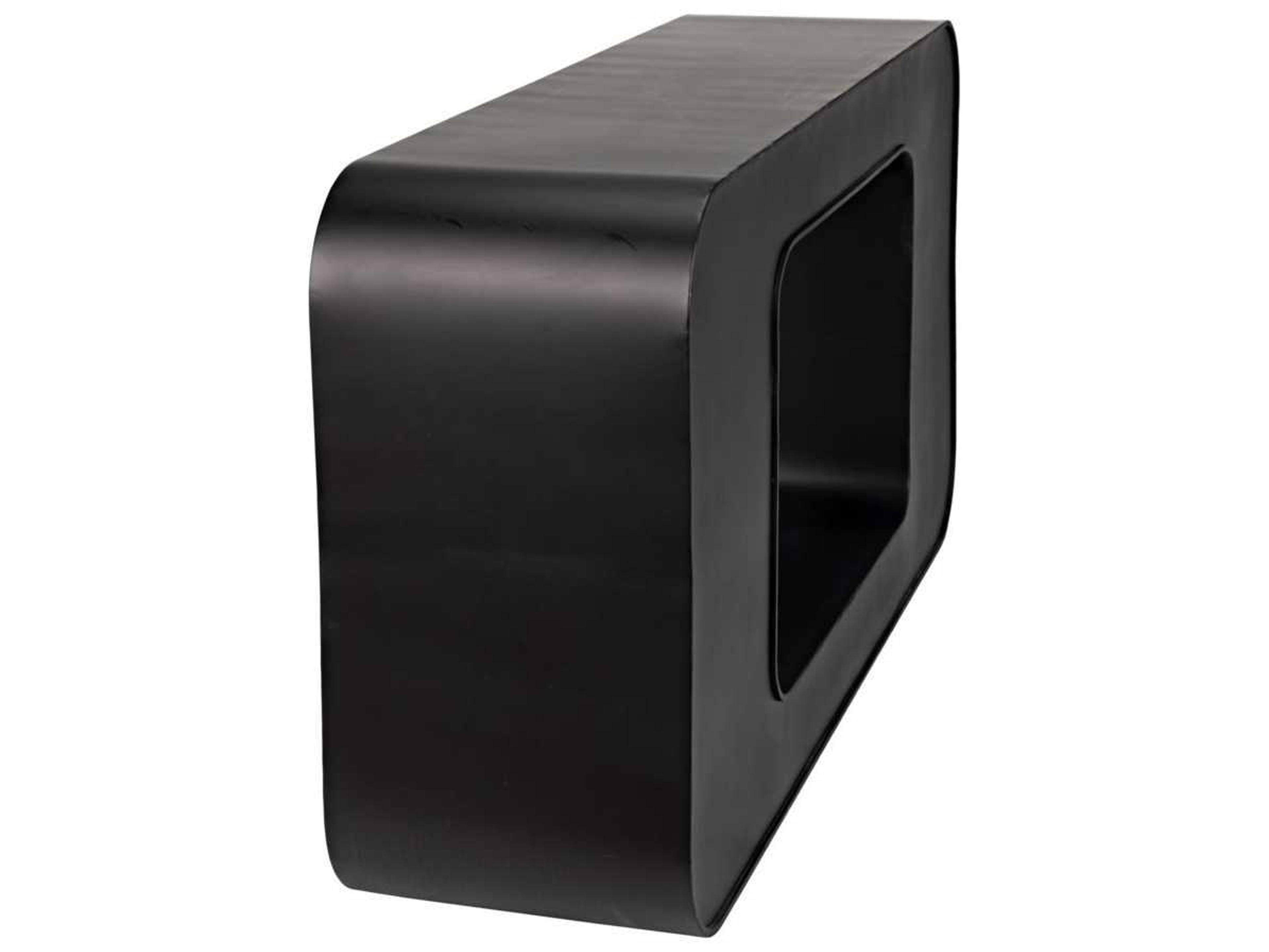 Noir Rectangular Metal Black Console Table