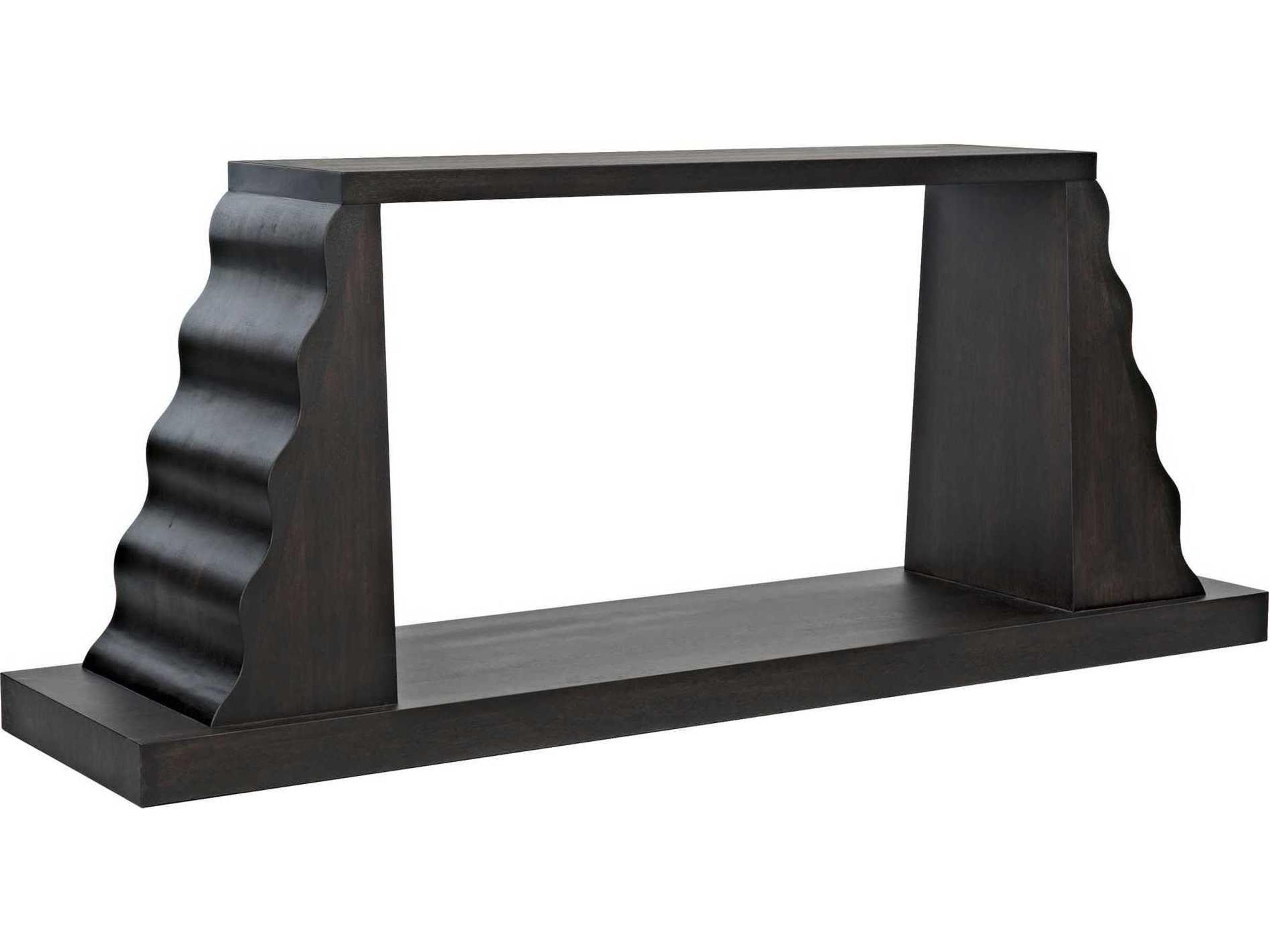 Noir Rectangular Wood Ebony Walnut Console Table