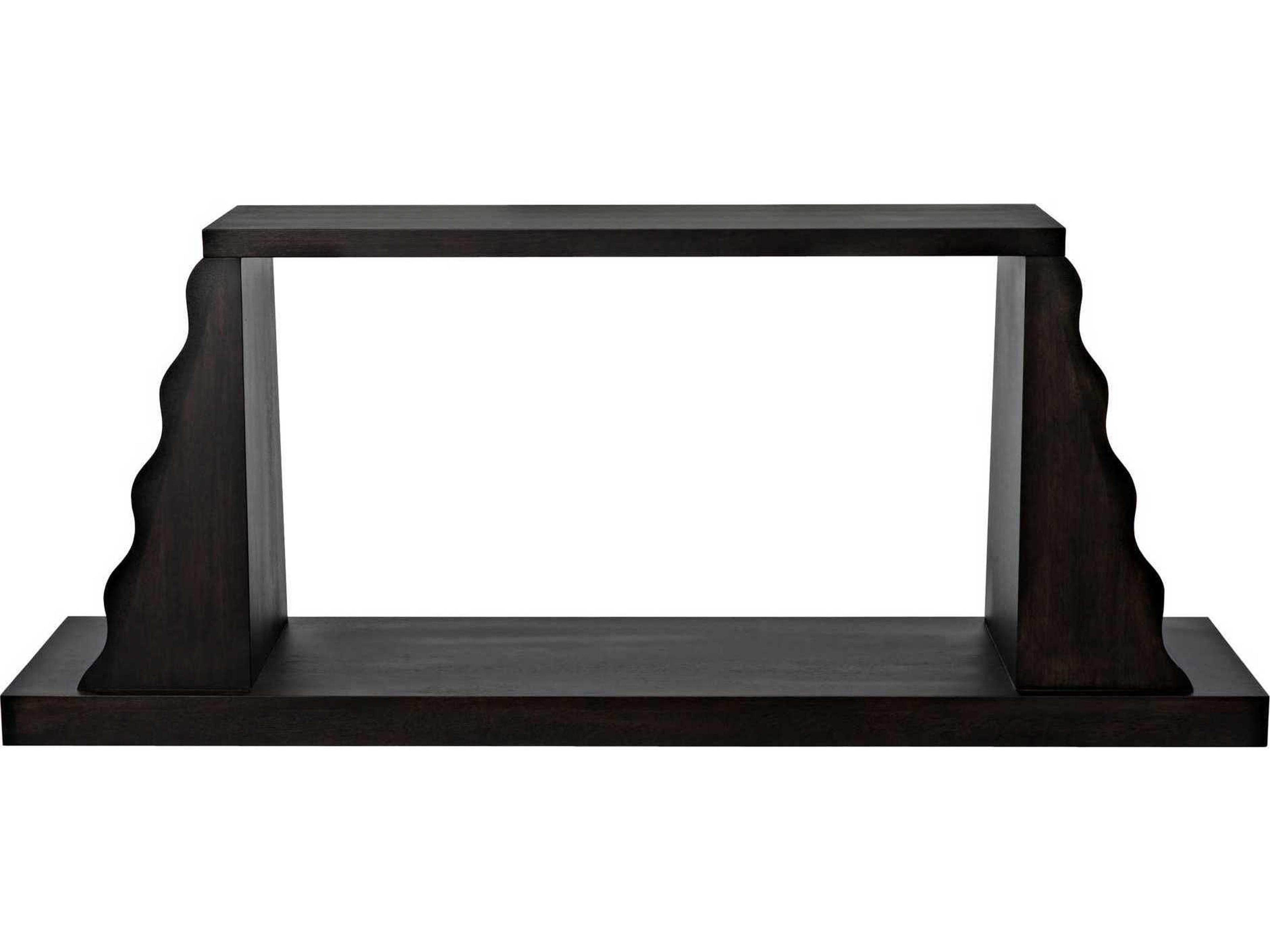 Noir Rectangular Wood Ebony Walnut Console Table