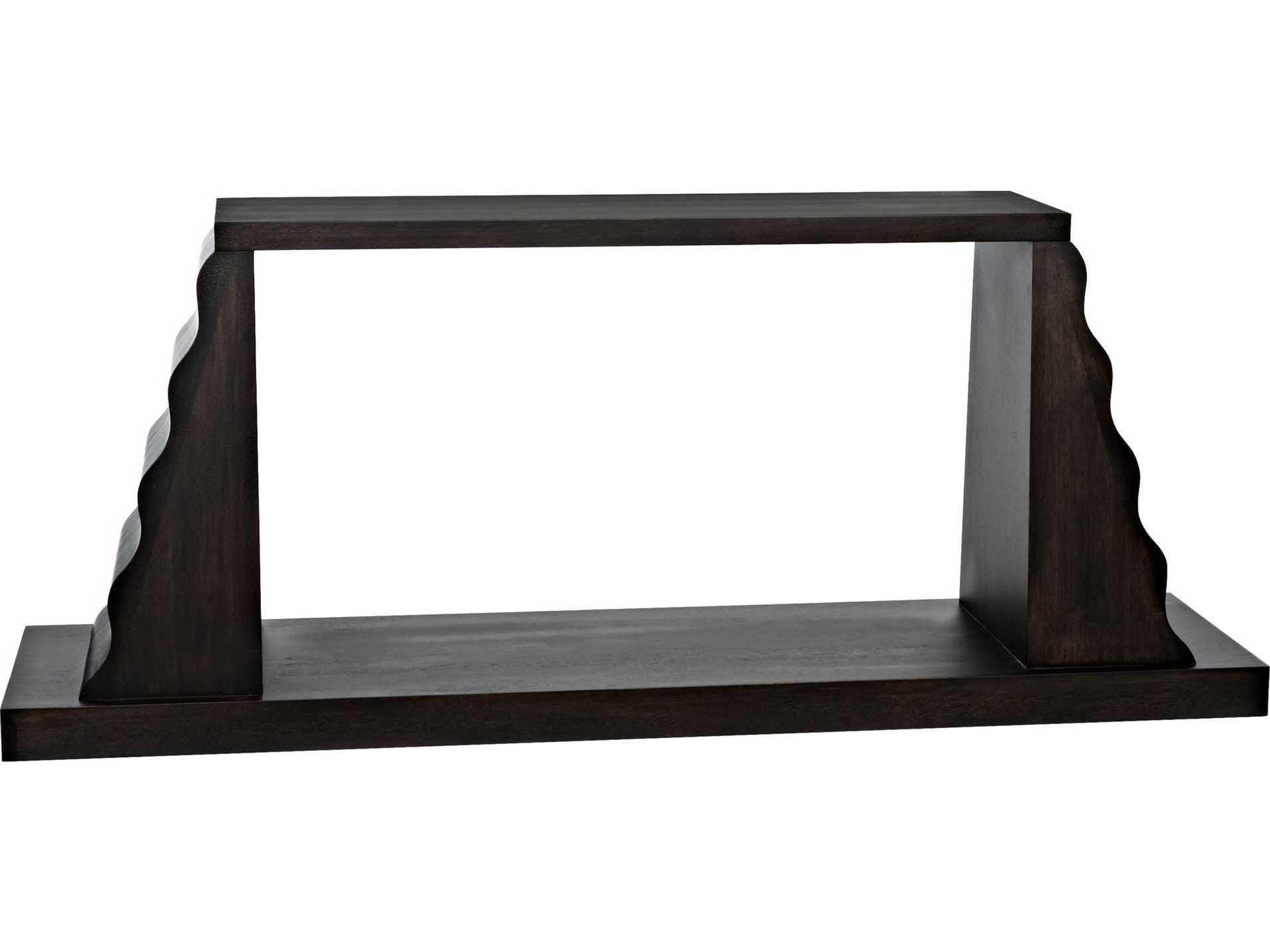 Noir Rectangular Wood Ebony Walnut Console Table