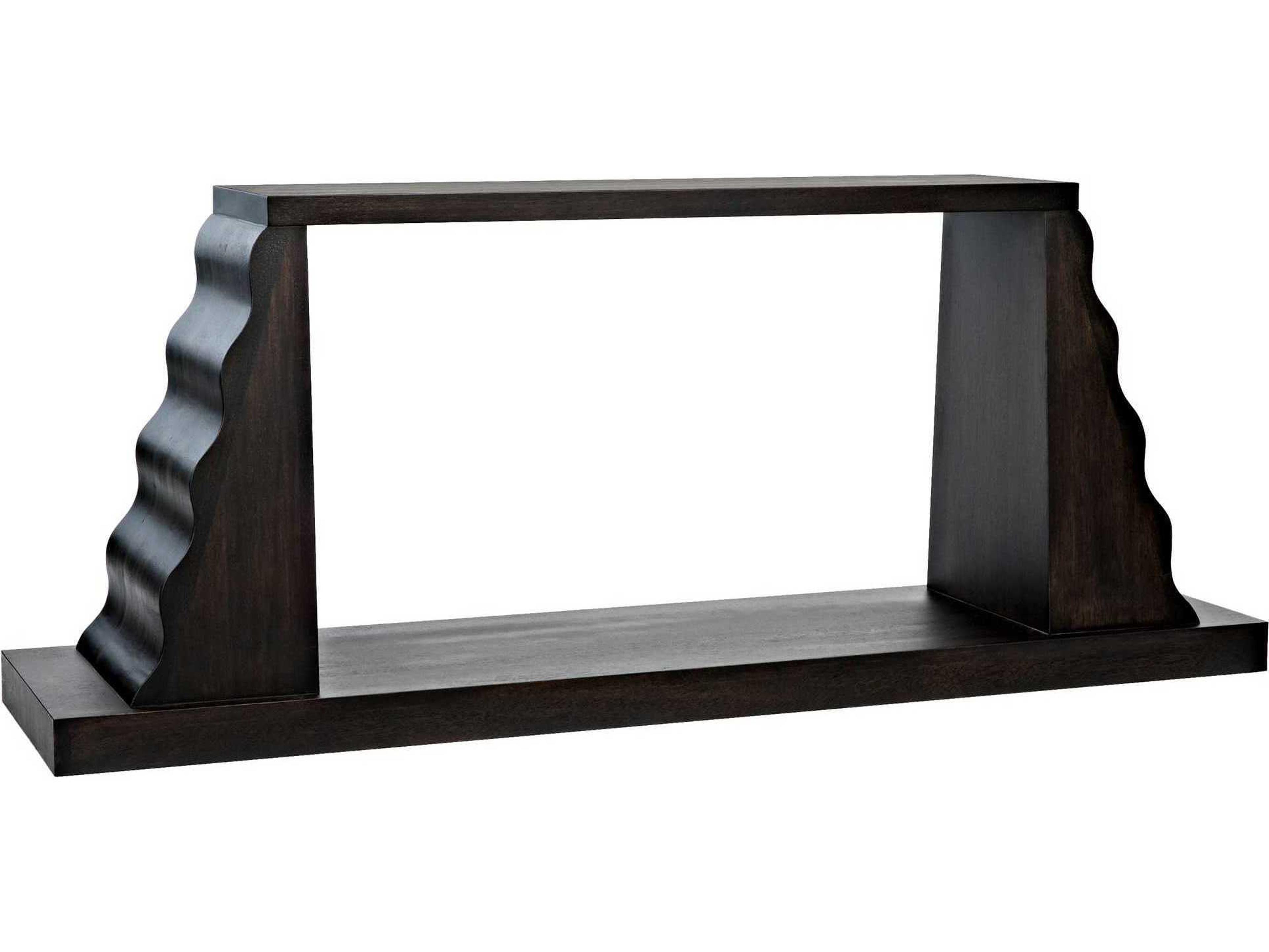 Noir Rectangular Wood Ebony Walnut Console Table