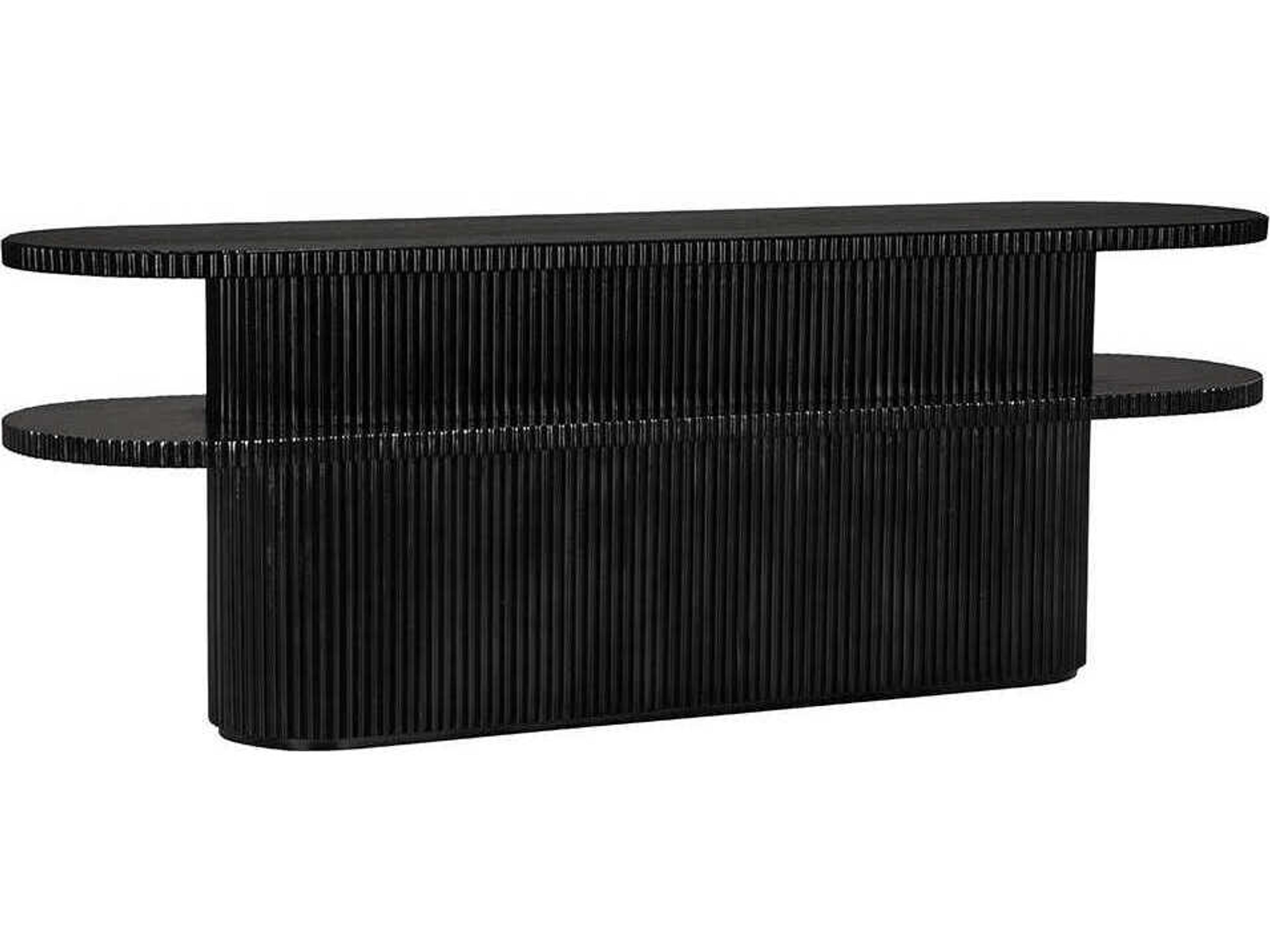 Parker Oval Wood Hand Rubbed Black Console Table