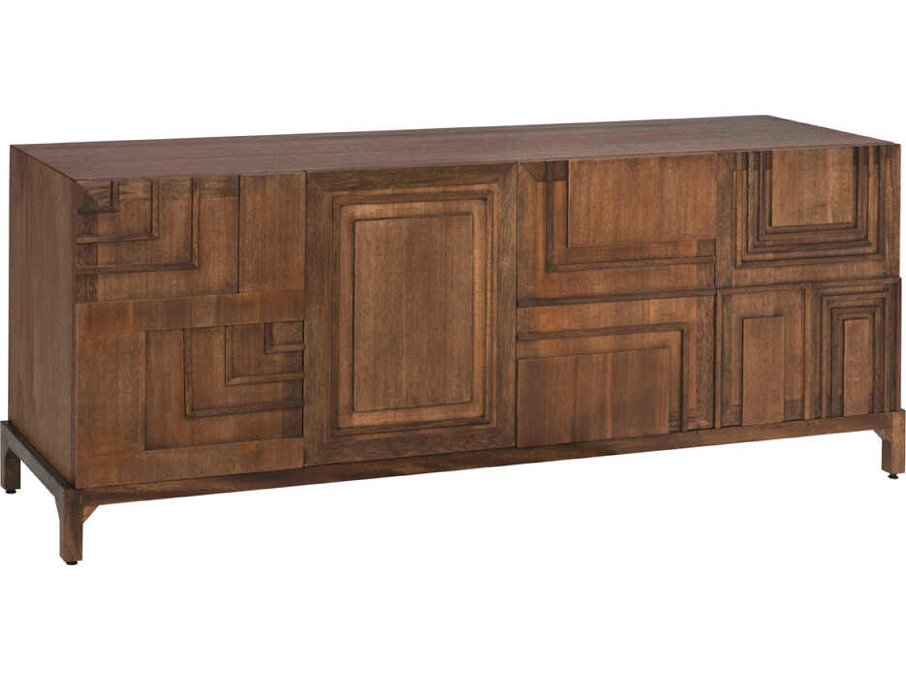 Noir Holden 82" Walnut Wood Dark Sideboard
