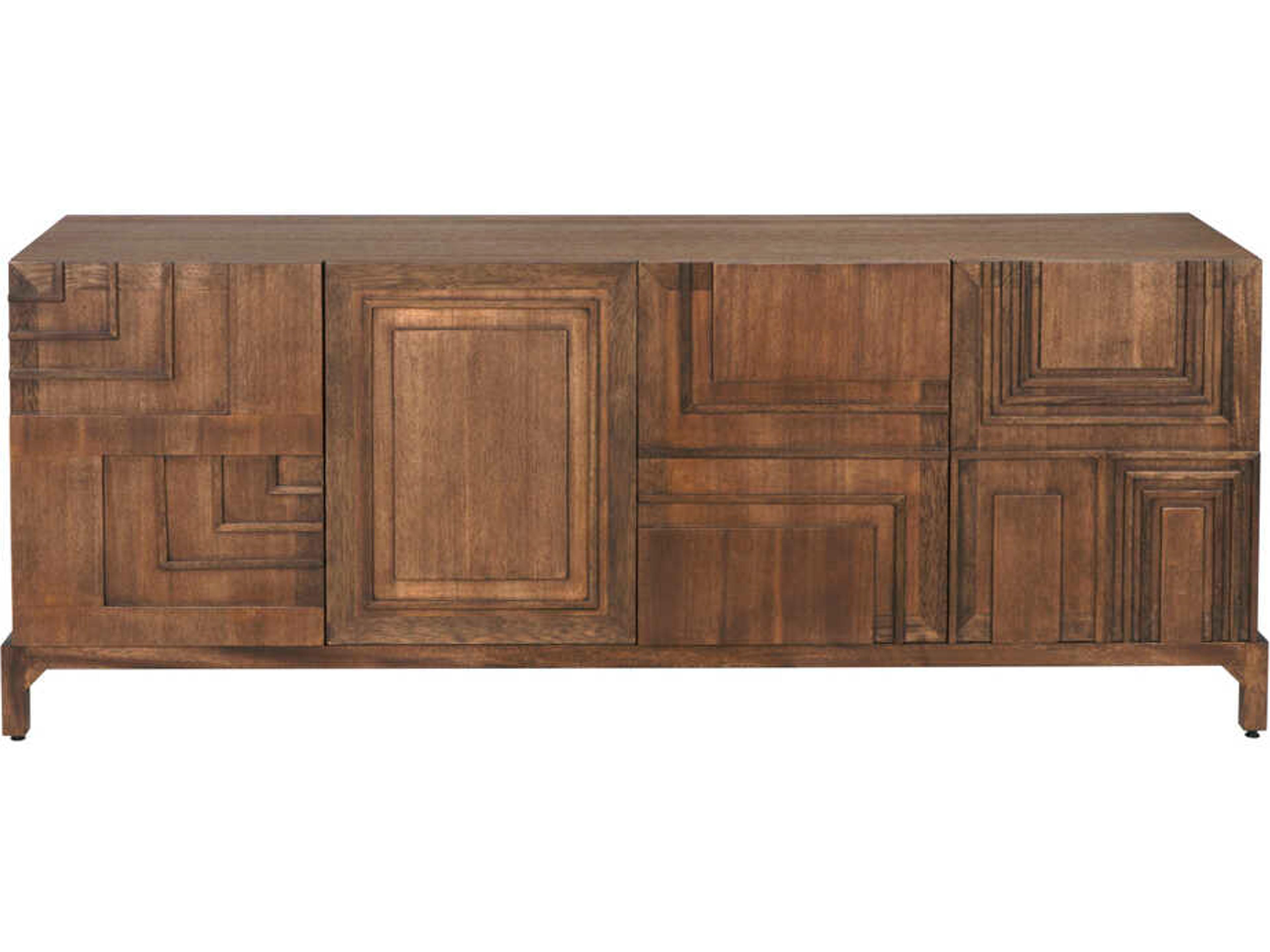 Noir Holden 82" Walnut Wood Dark Sideboard