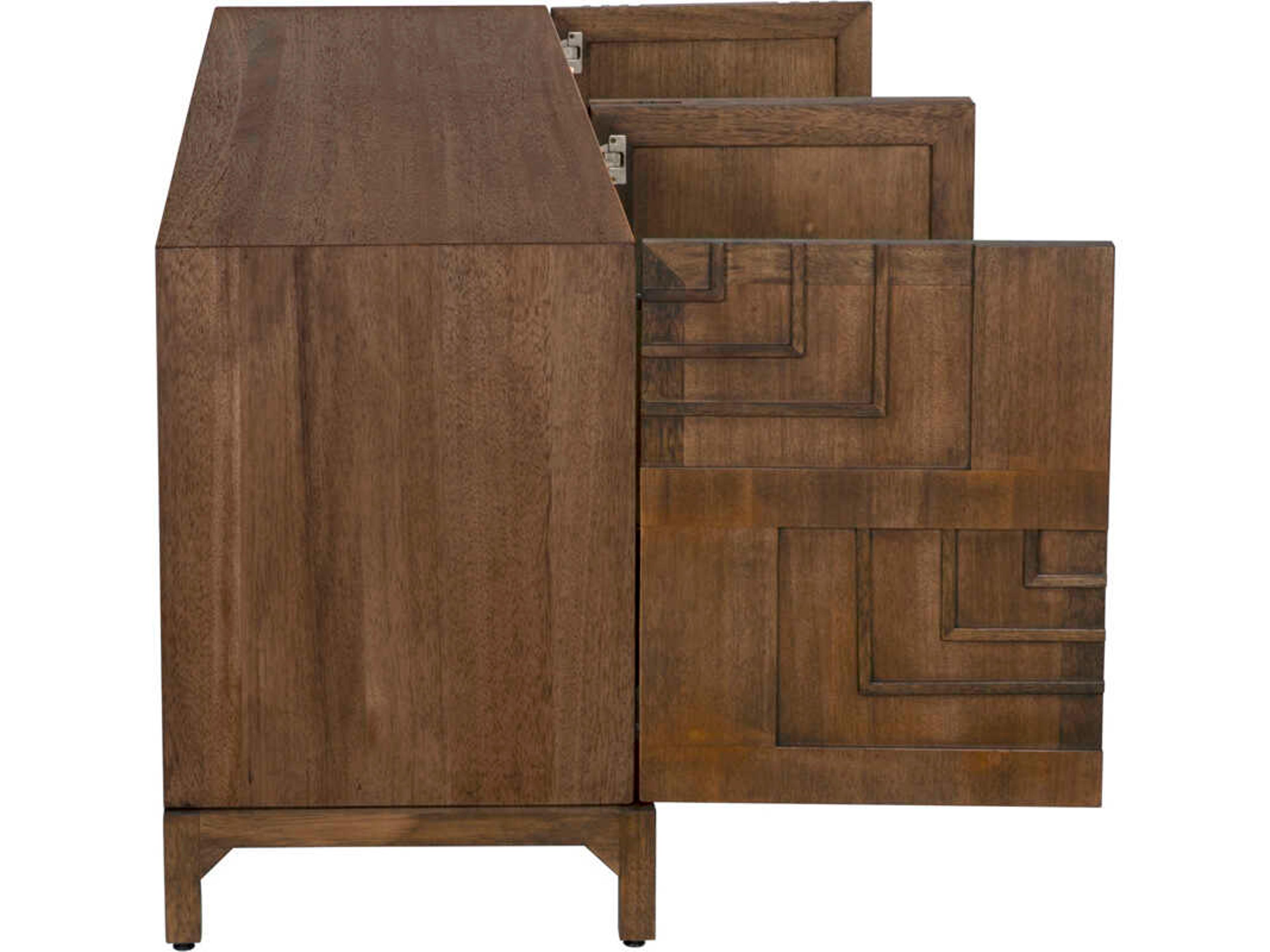 Noir Holden 82" Walnut Wood Dark Sideboard