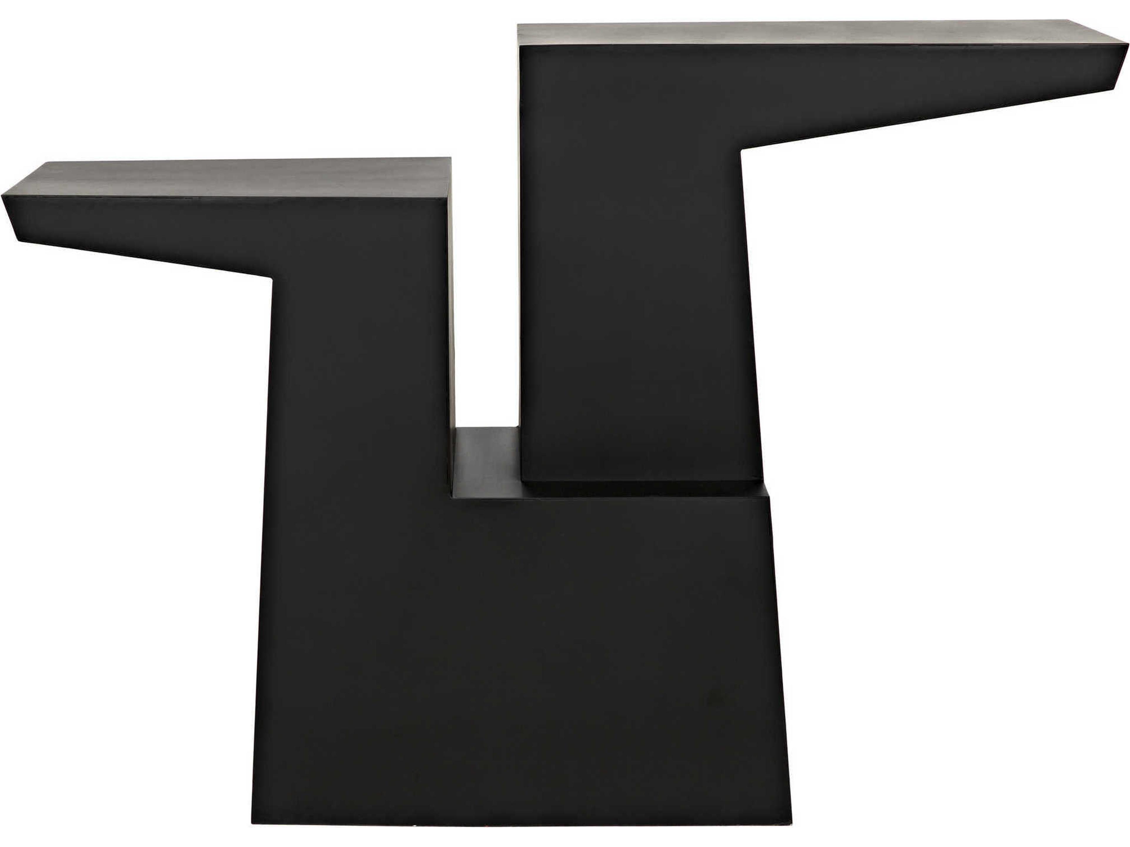 Noir Rectangular Black Metal Console Table
