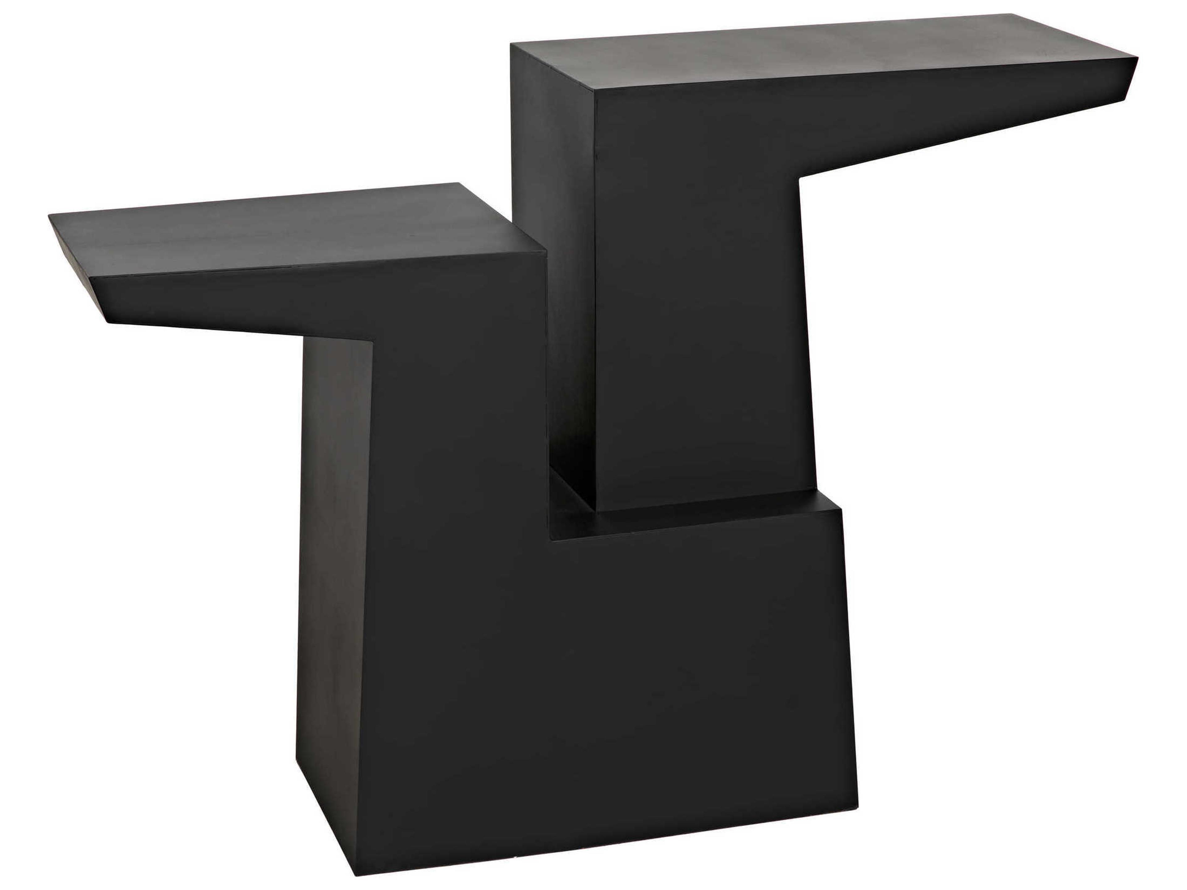 Noir Rectangular Black Metal Console Table