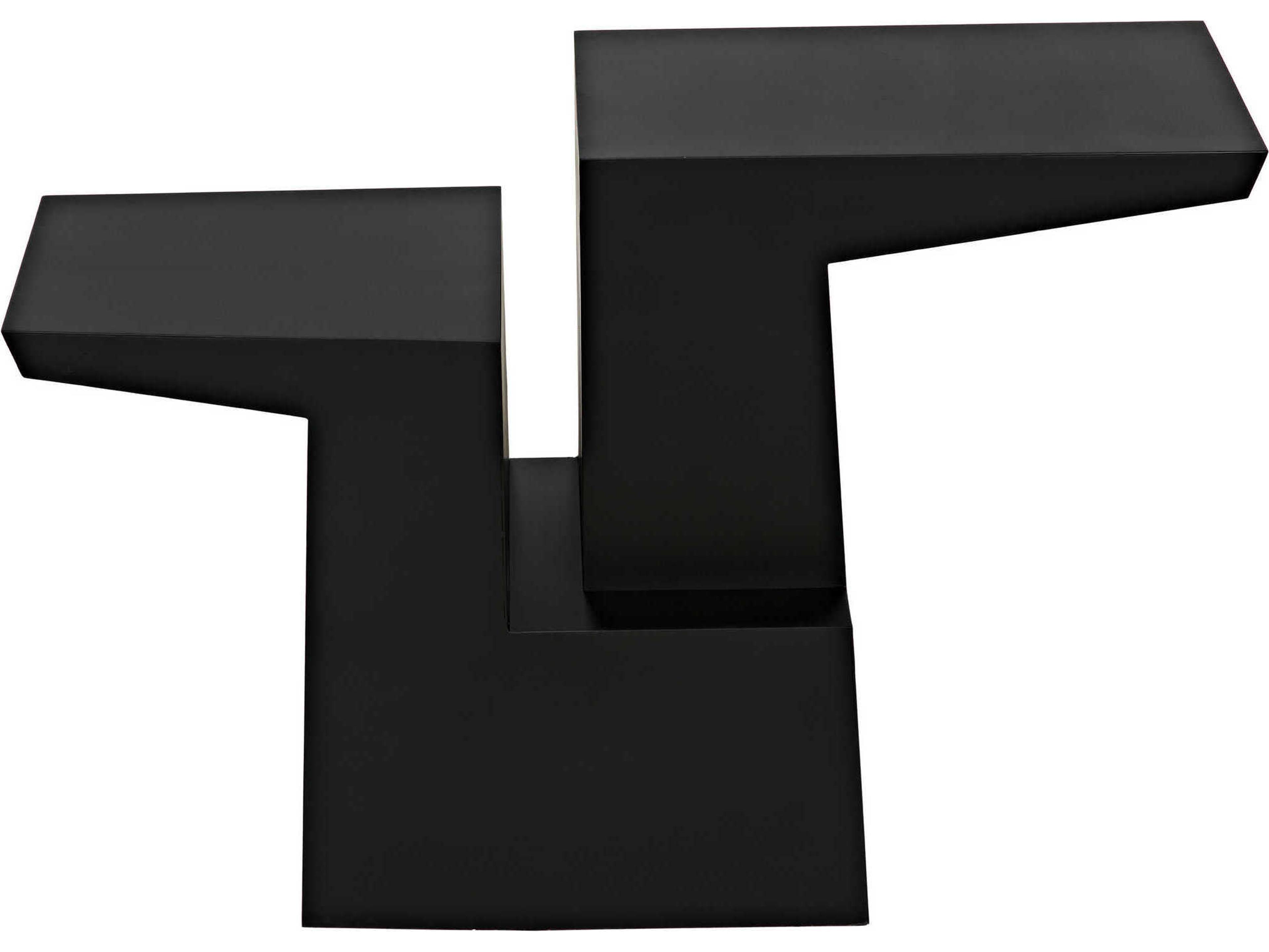 Noir Rectangular Black Metal Console Table