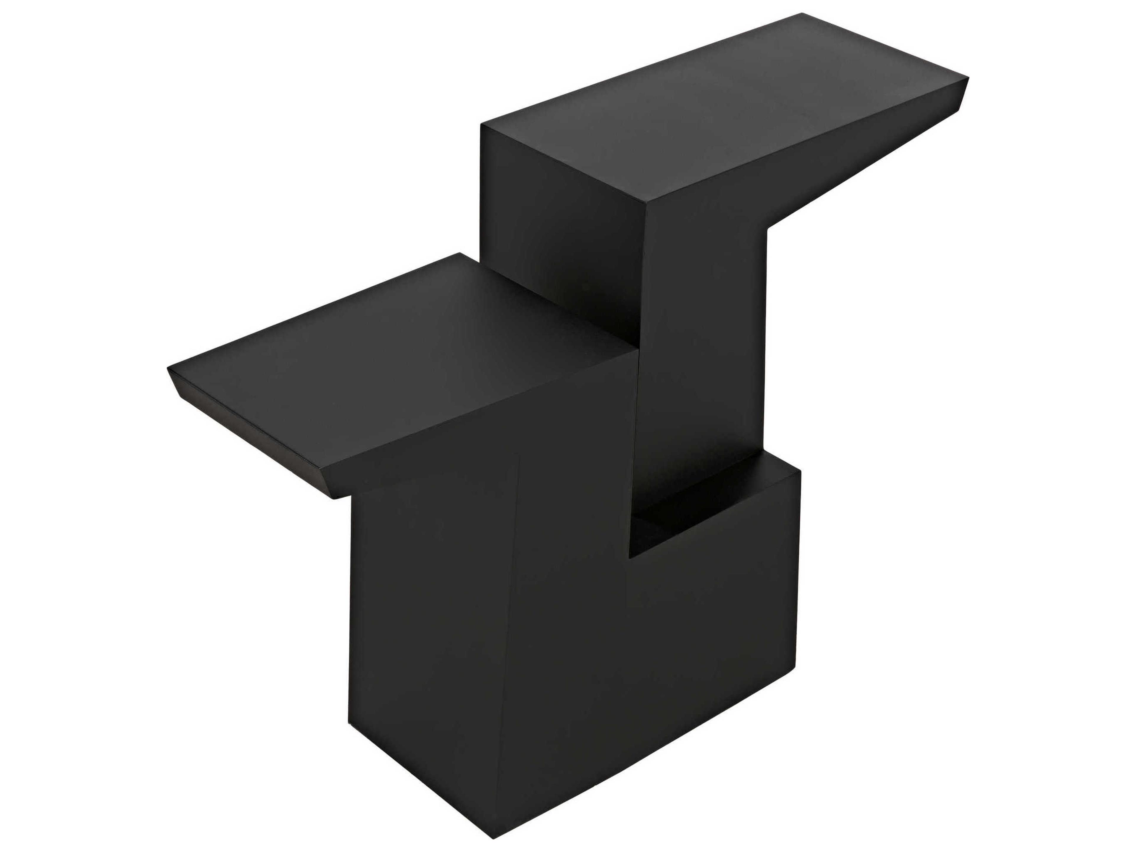 Noir Rectangular Black Metal Console Table